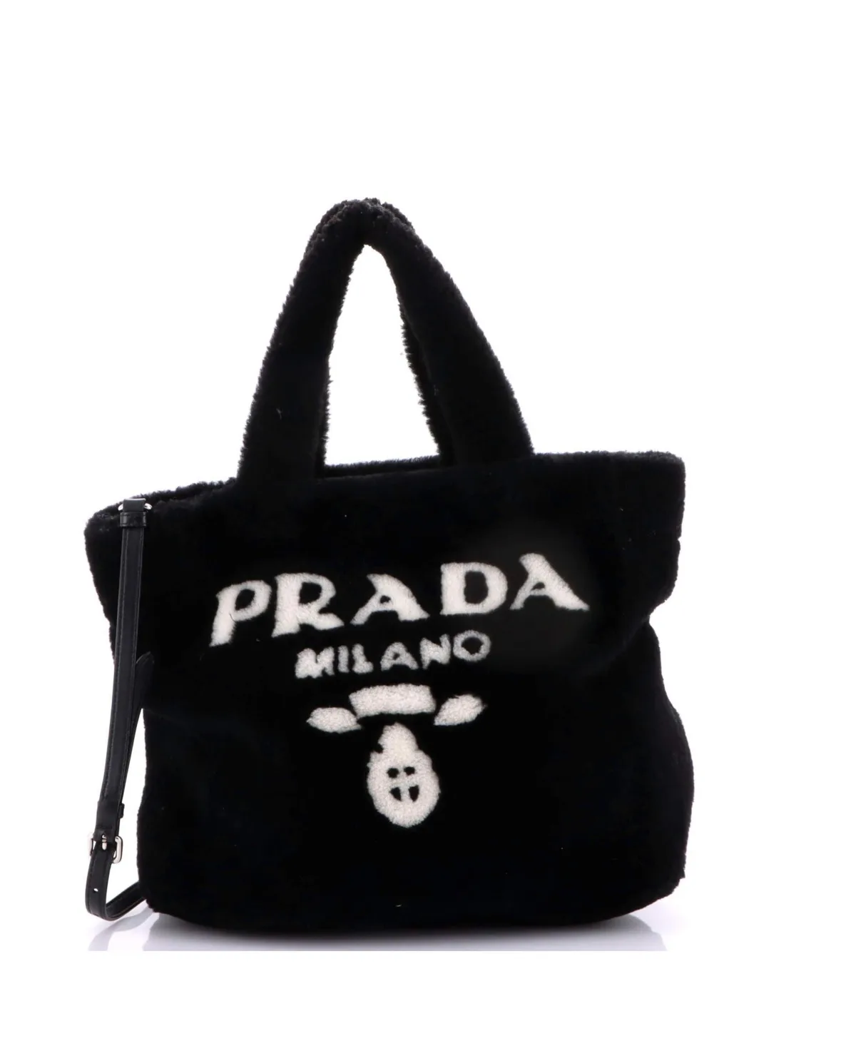 Pre-Owned Prada Small Logo Tote Shearling by Prada