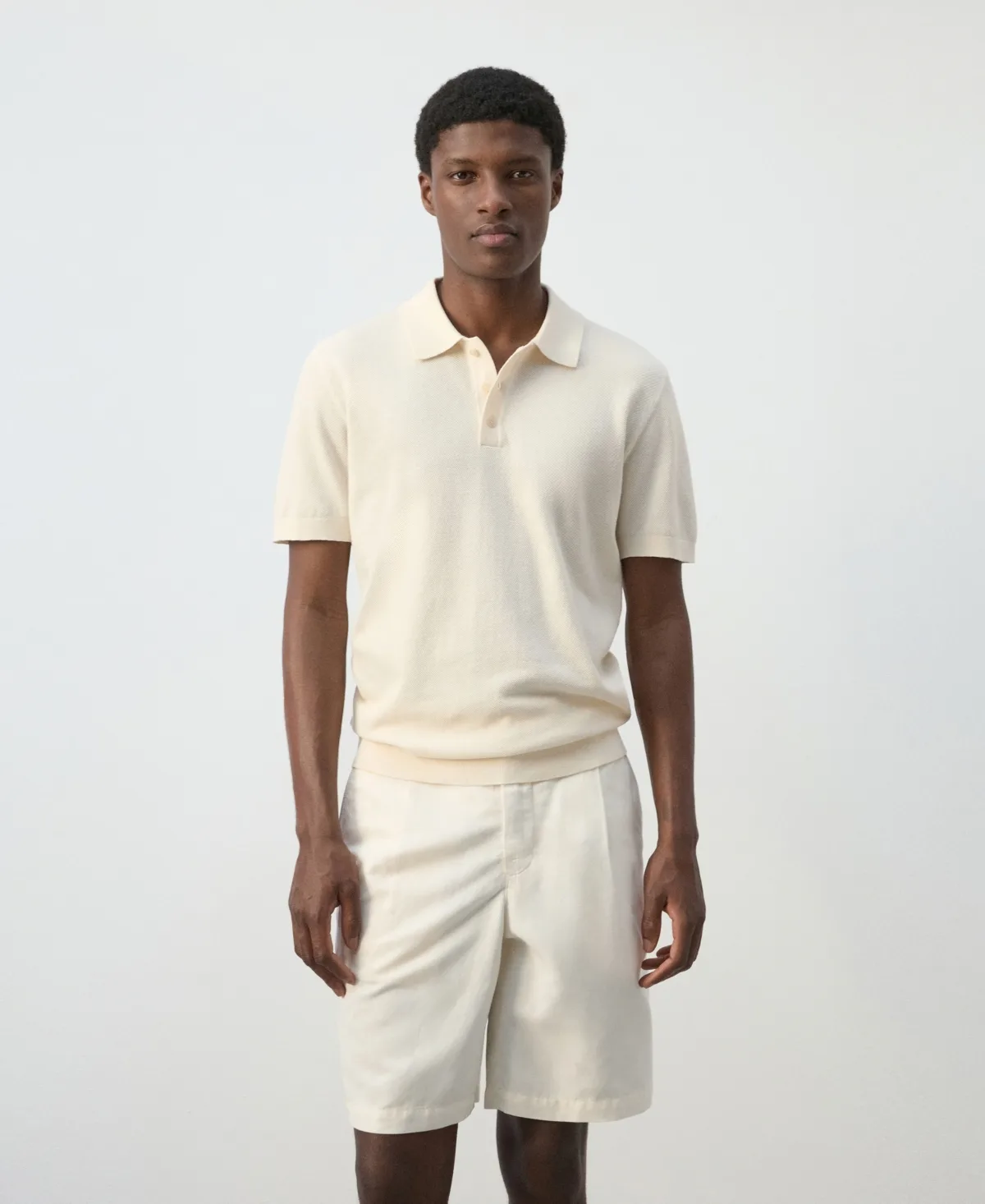 Fine-Knit Cotton Polo Shirt