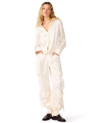 Mare Long Sleeve Collared Cargo Blouse Pants 2 Piece Set by Steve Madden