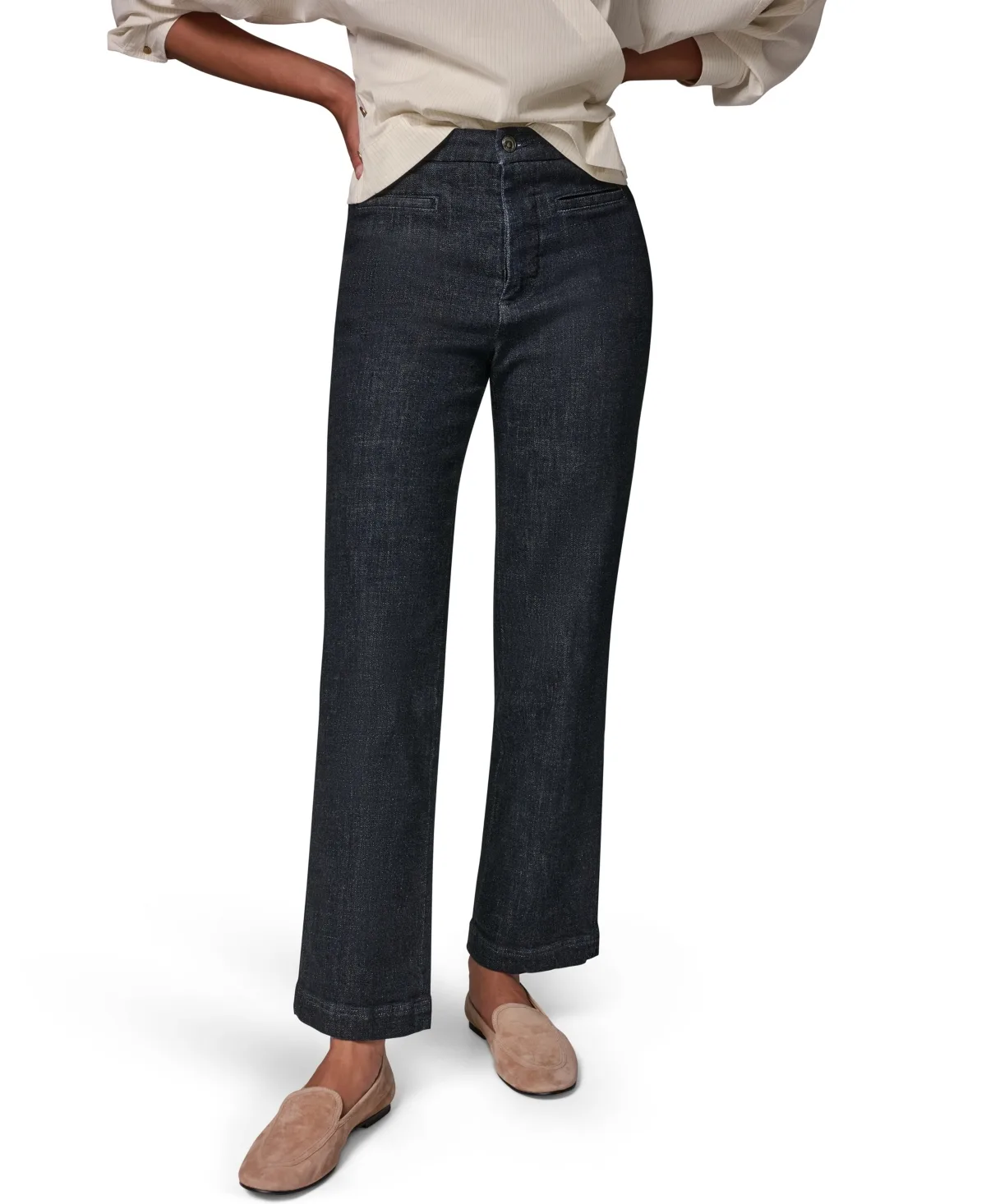 Ren High-Rise Denim Straight Trouser Pants