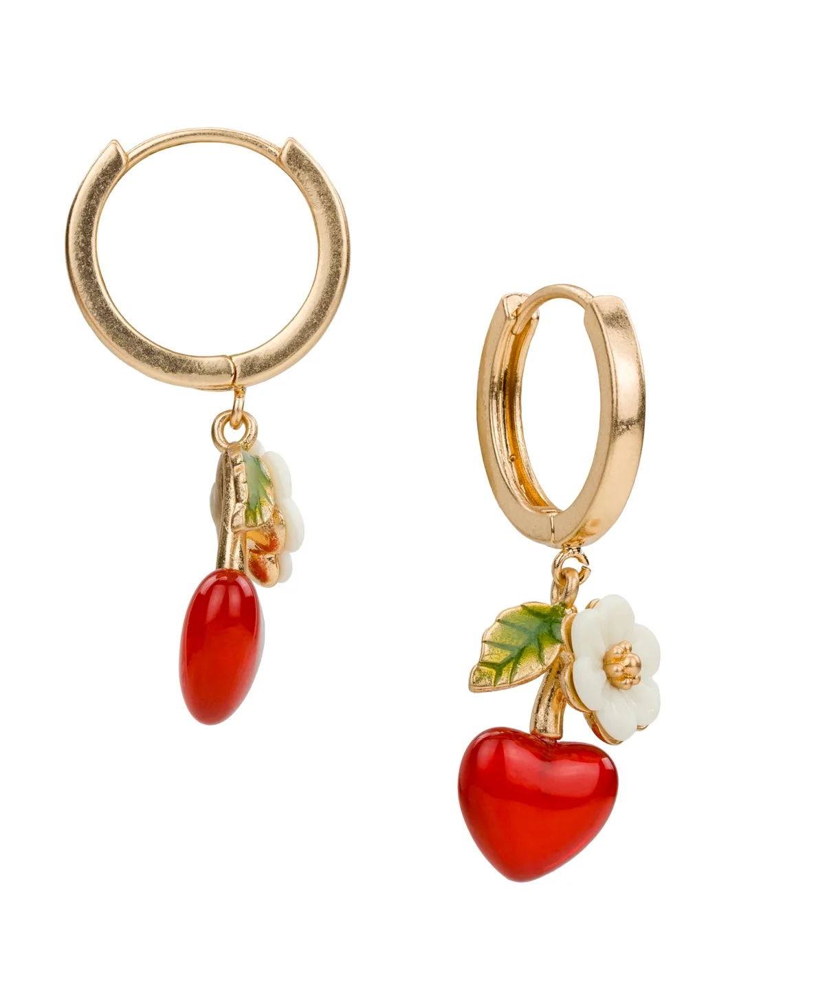 Gold-Tone Heart Huggie Drop Earrings by Patricia Nash