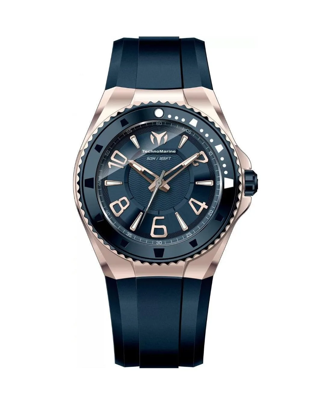 Quartz Tm-225028 Lusso Mare Dark Blue Rubber Watch, 44mm by Technomarine