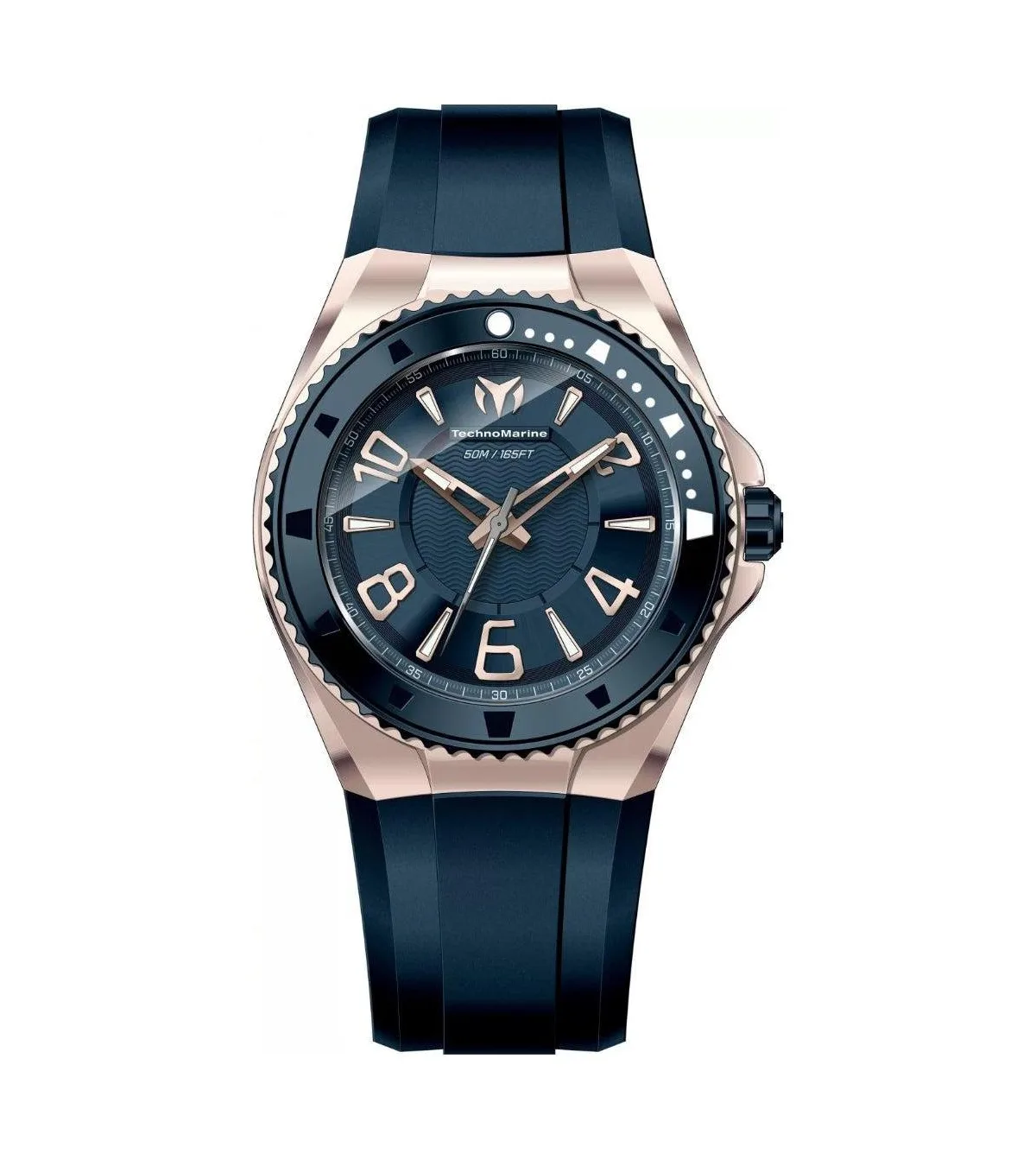 Quartz Tm-225028 Lusso Mare Dark Blue Rubber Watch, 44mm by Technomarine