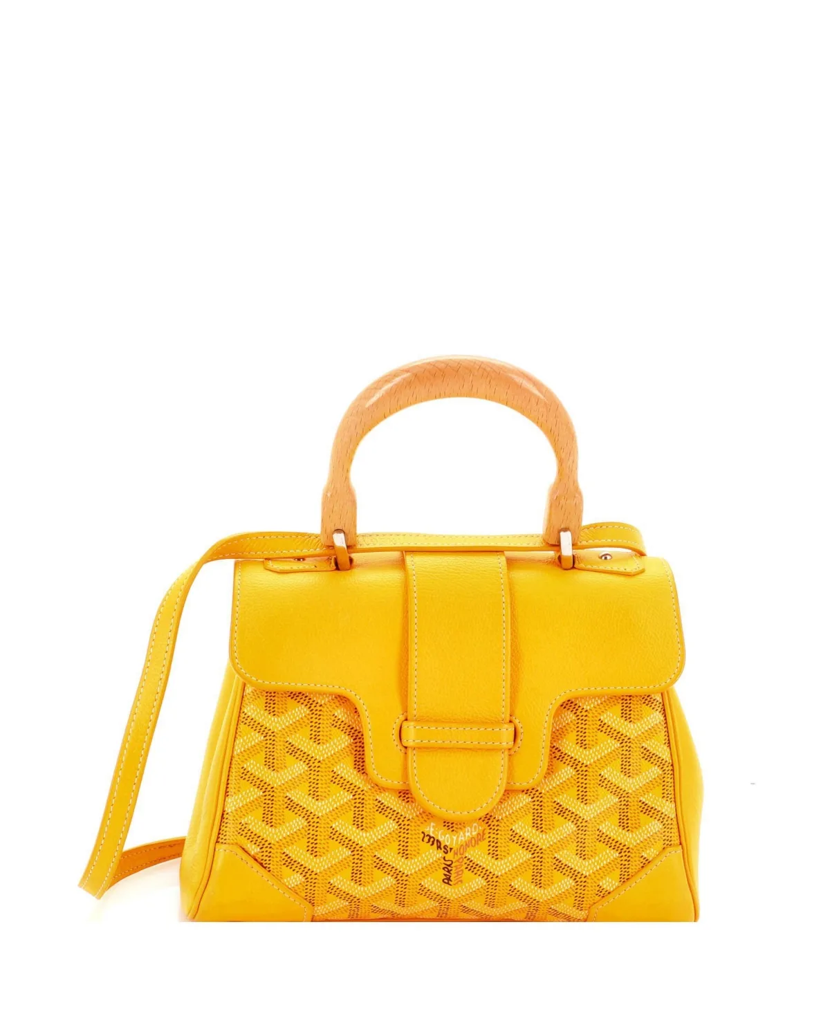 Pre-Owned Goyard Mini Saigon Top Handle Bag Coated Canvas with Leather by Pre Owned Goyard