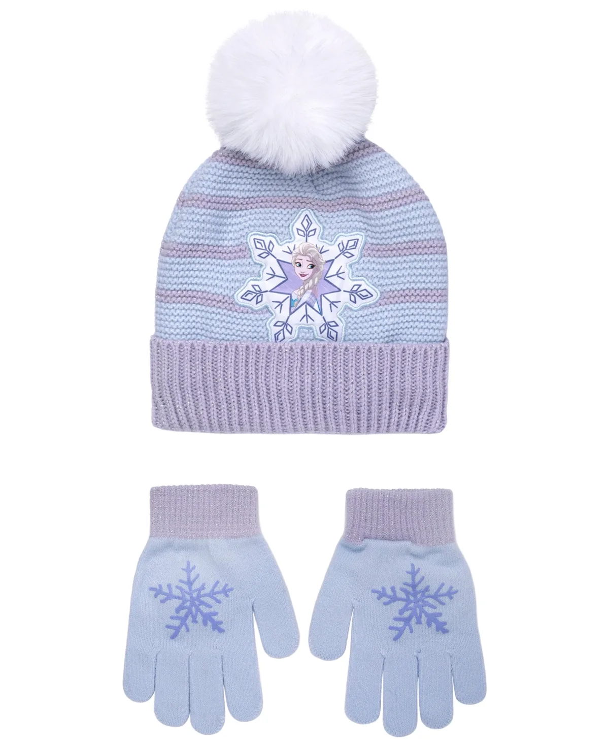 Frozen Faux Fur Pom-Pom Beanie and Gloves, 2-Piece Set by Frozen