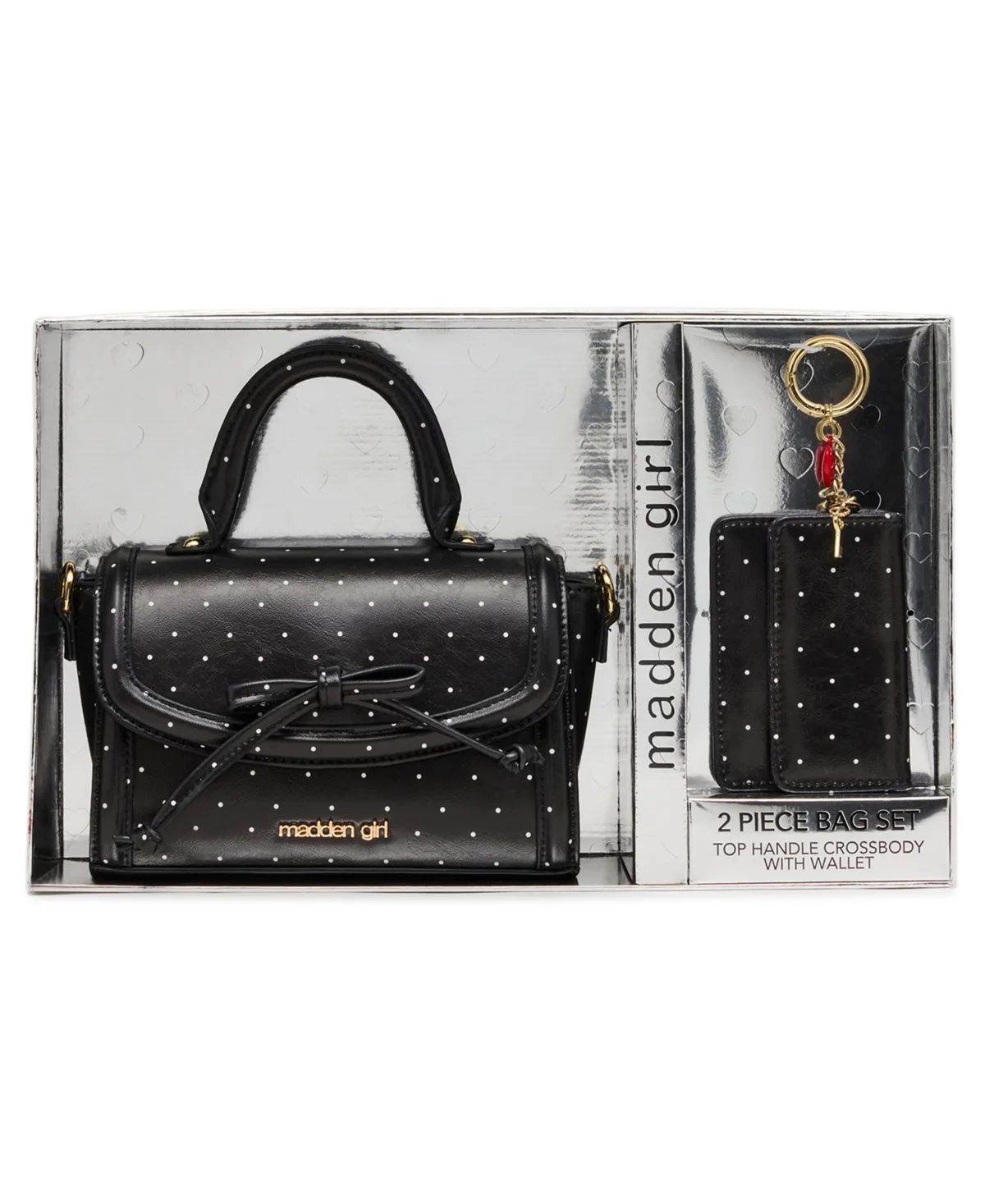 Mini Faux Leather Crossbody Gift Set Top Handle Bag and Wallet, 2-Piece Set by Madden Girl
