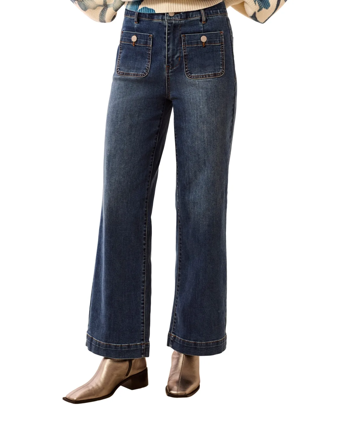 Sophia High-Waist Wide-Leg Denim Jeans by Tribal