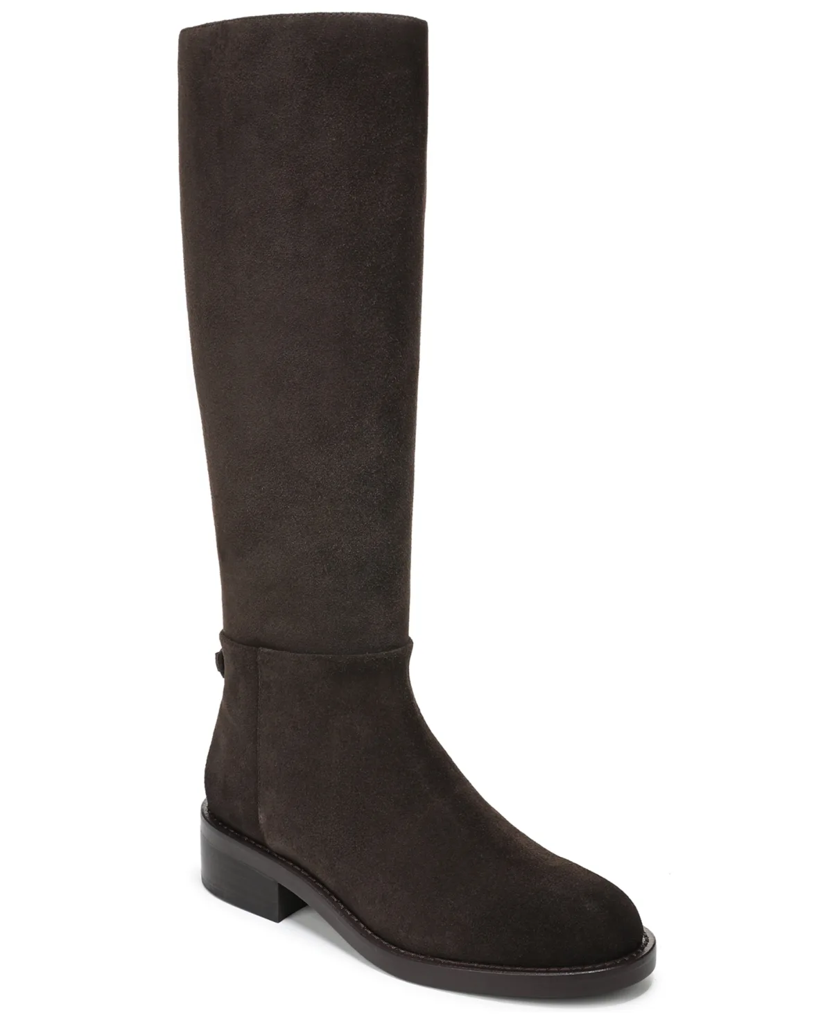 Milla Wide-Calf Riding Boots - Dark Brownstone Suede