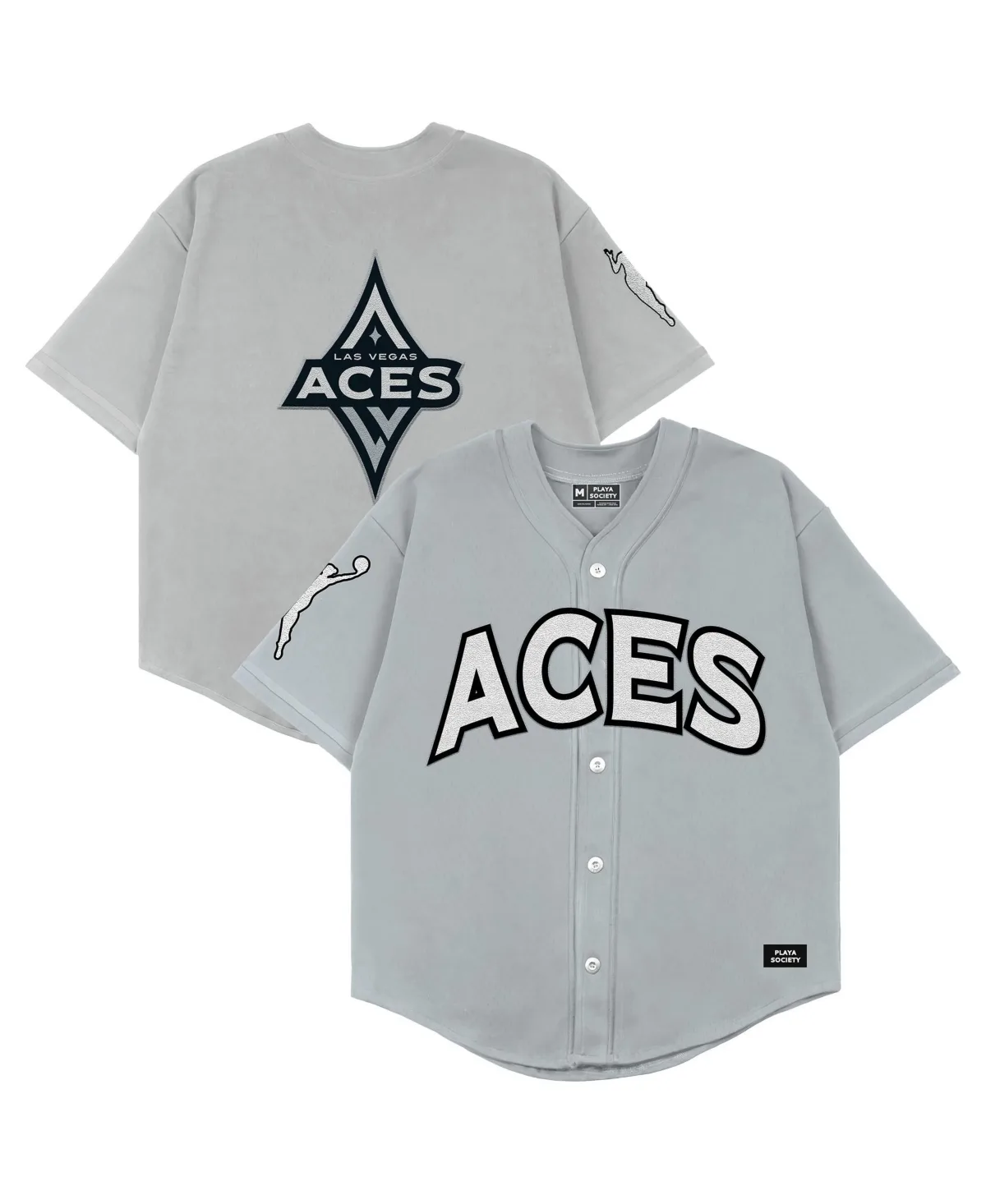 Las Vegas Aces Button-Up Oversized Jersey by Playa Society
