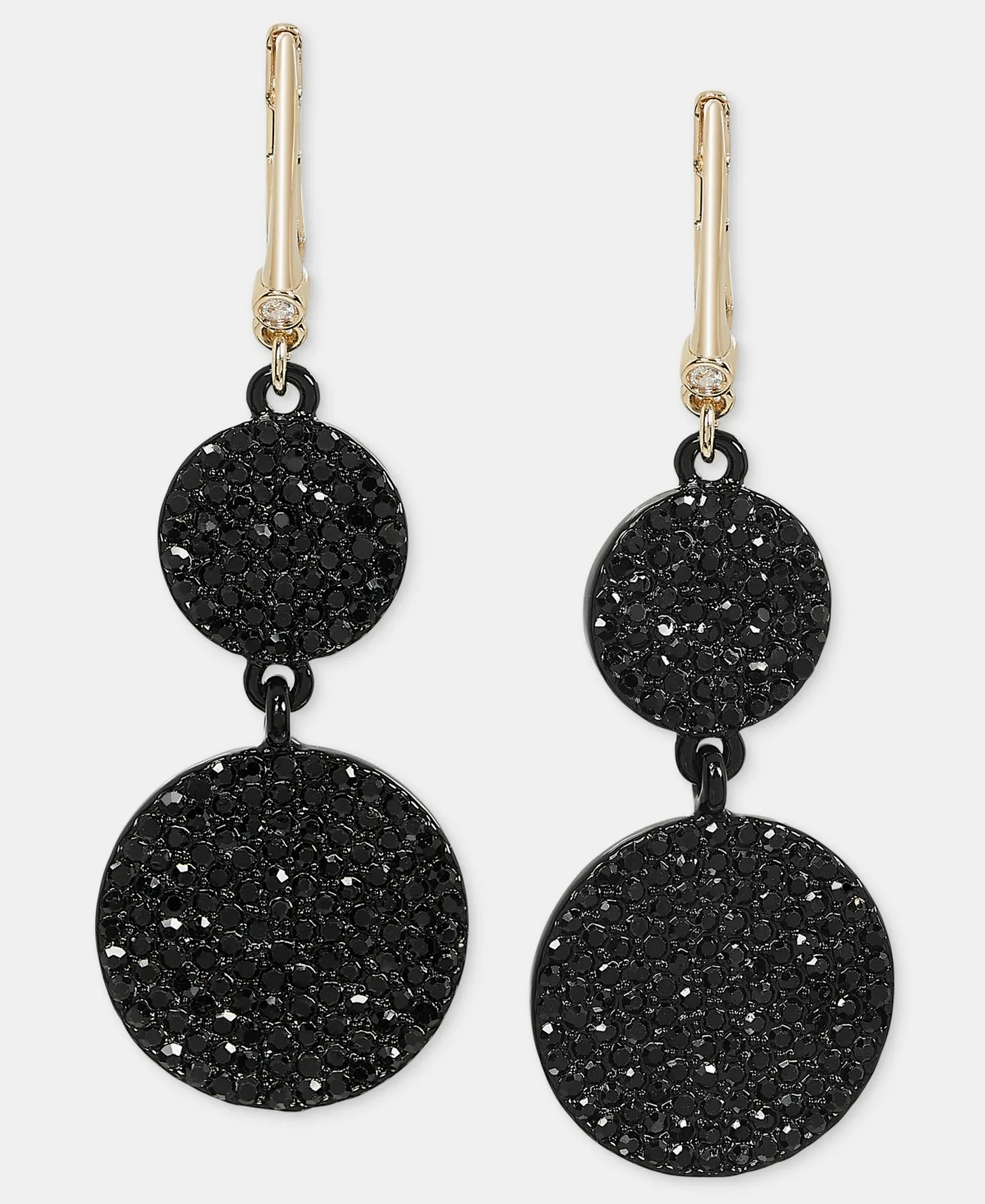 Crystal Pave Disc Drop Earrings by DKNY