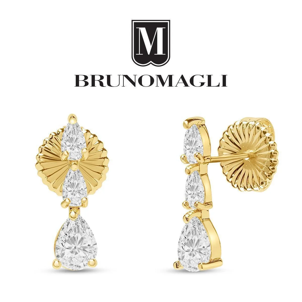 Gold-Tone Crystal Drop Earrings by Bruno Magli