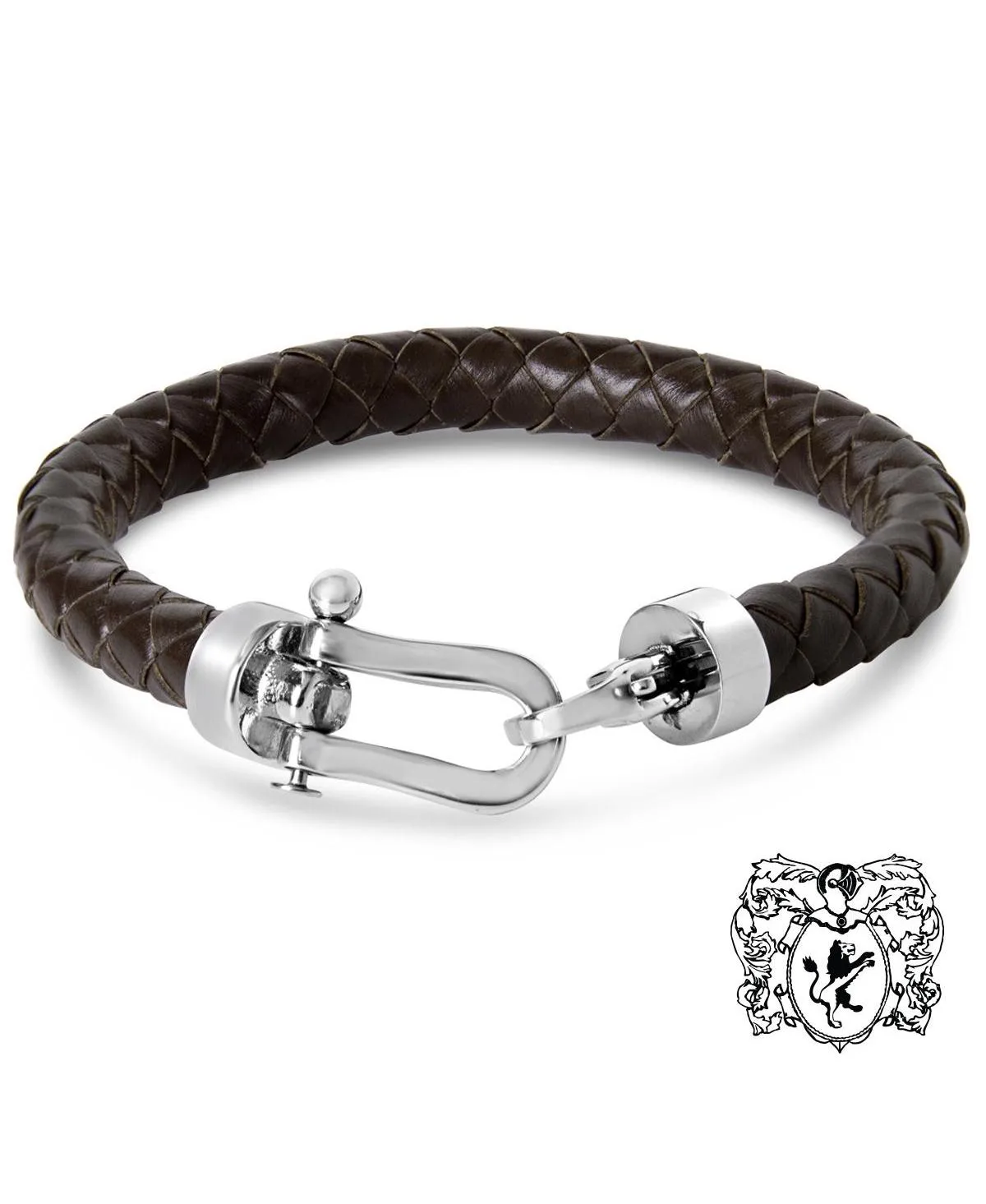Chorded Leather Stainless Steel Bracelet