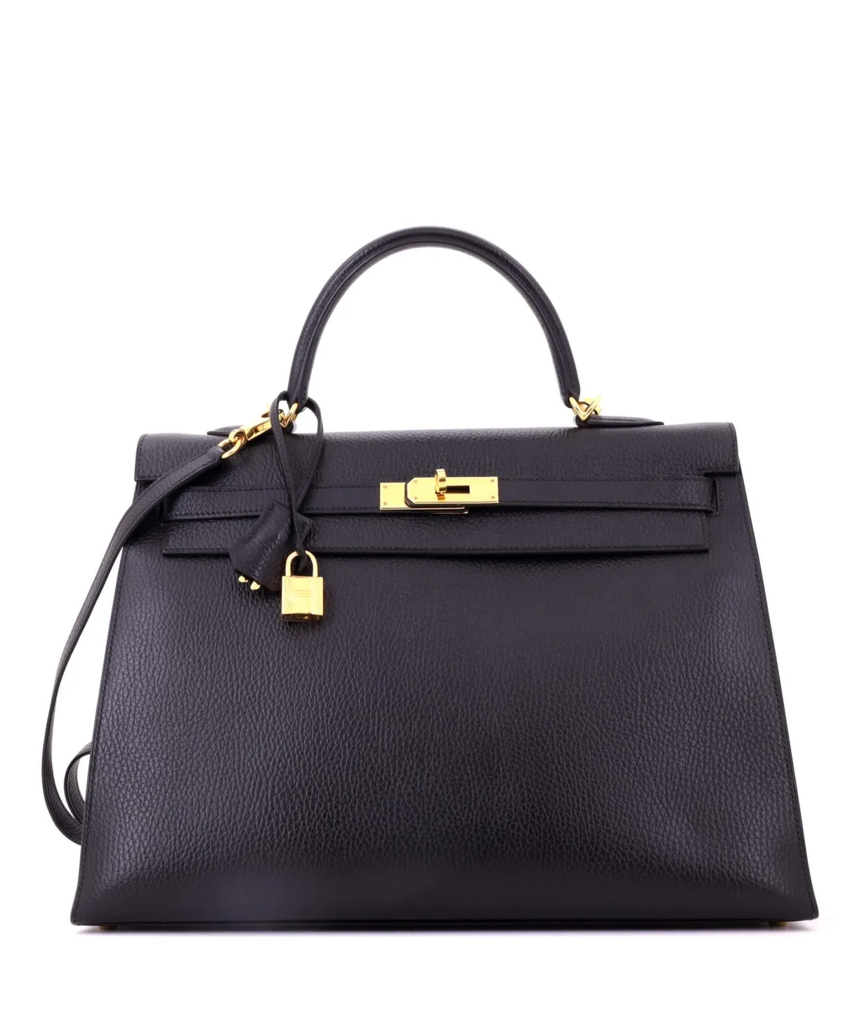 Pre-Owned Kelly 35 Handbag Ardennes with Gold Hardware by Hermes