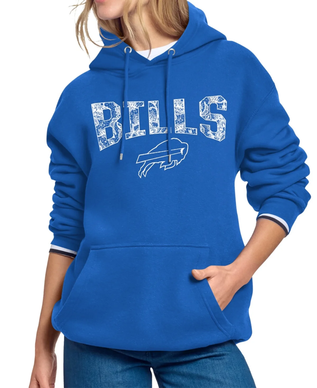 Buffalo Bills Lace Team Lockup Hoodie by Starter