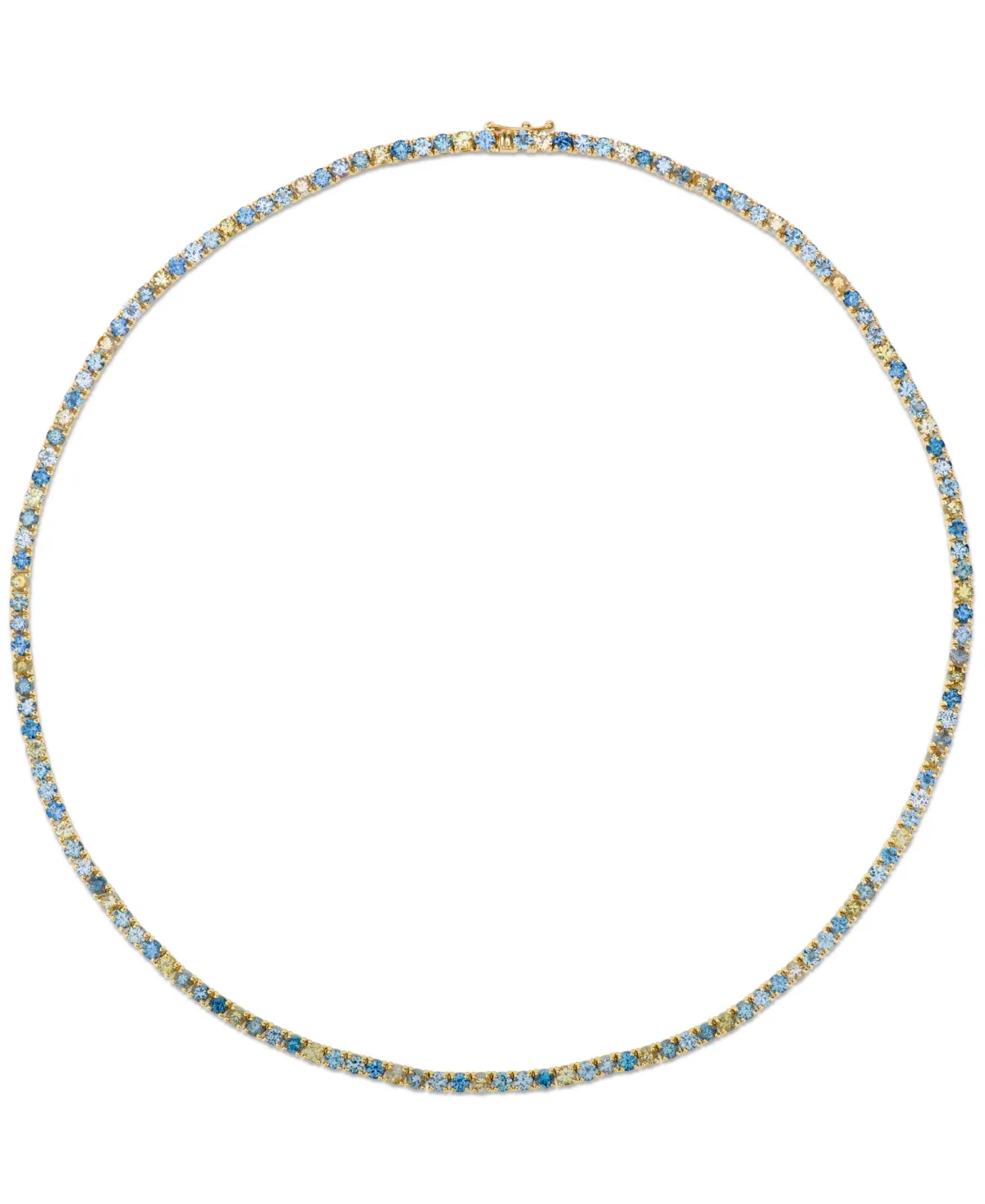 Montana Sapphire Tennis Necklace (18.18 ct. t.w.) in 14k Yellow Gold
