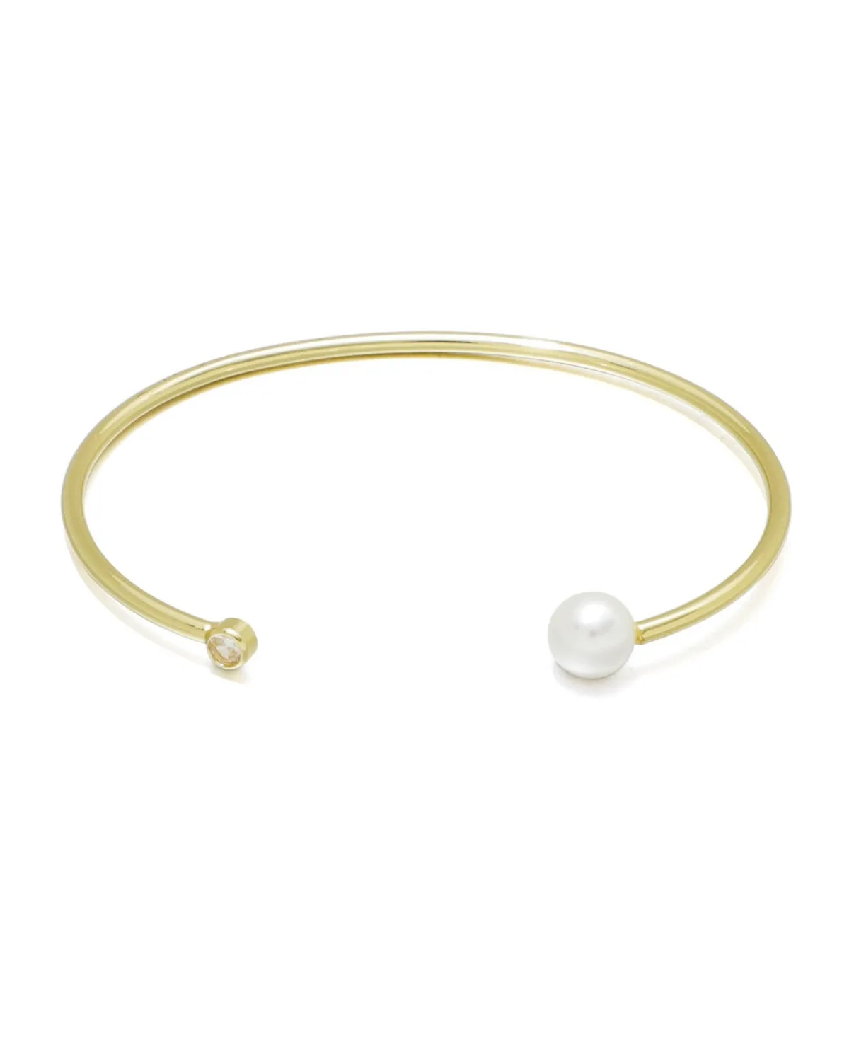 Imitation Pearl and Crystal Cuff Bracelet by Adornia