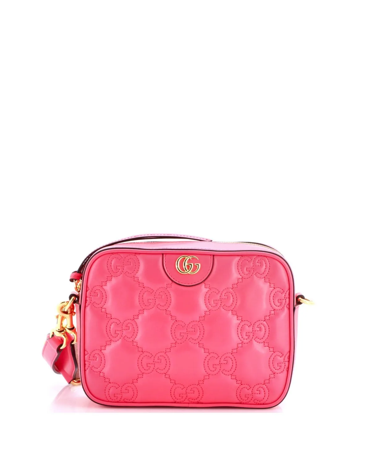 Pre-Owned Small Zip Camera Bag Gg Matelasse Leather by Gucci