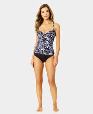 Drape Front Tankini Top High Waist Bikini Bottoms by Anne Cole