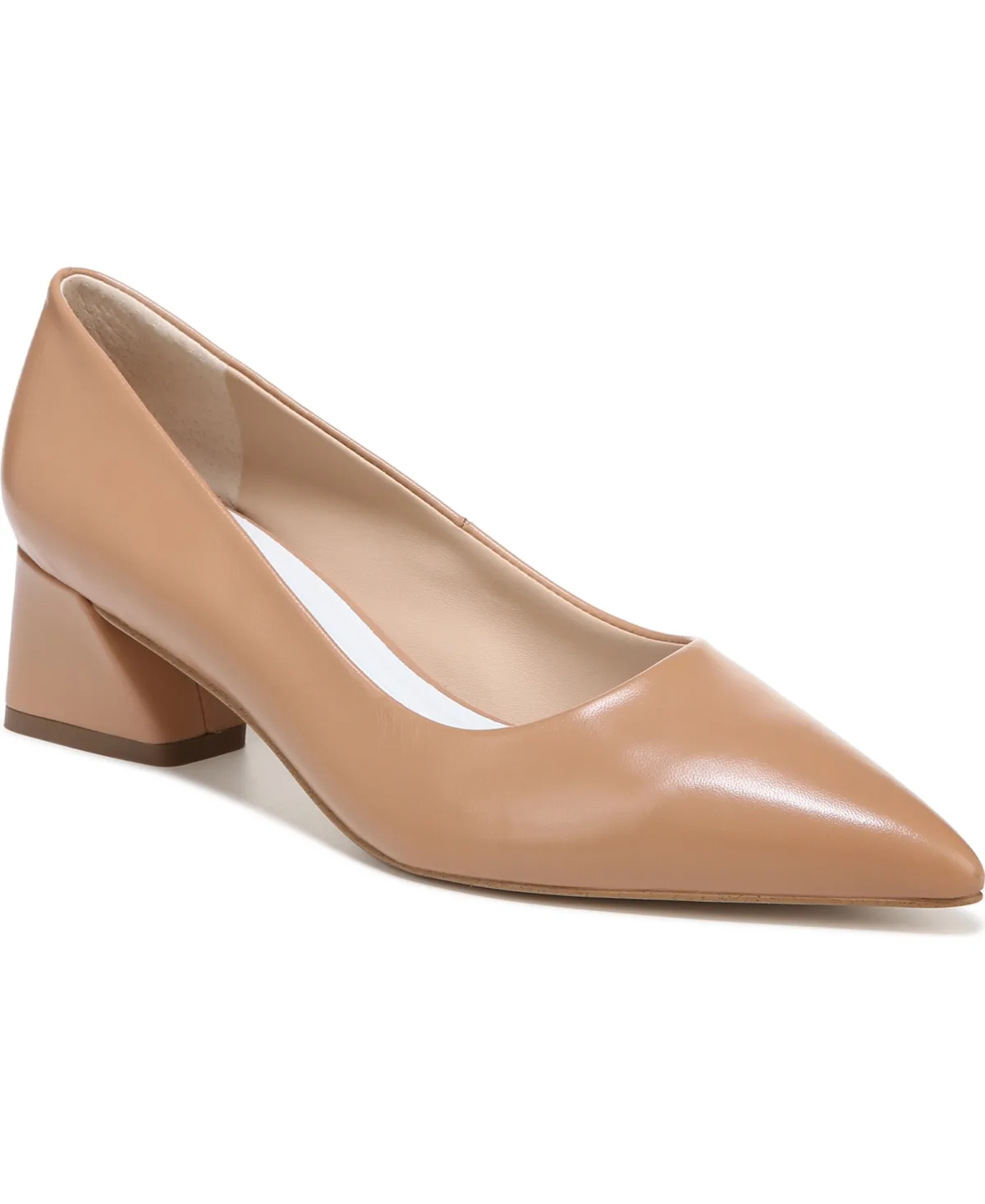 Racer Pointed Toe Block Heel Pumps
