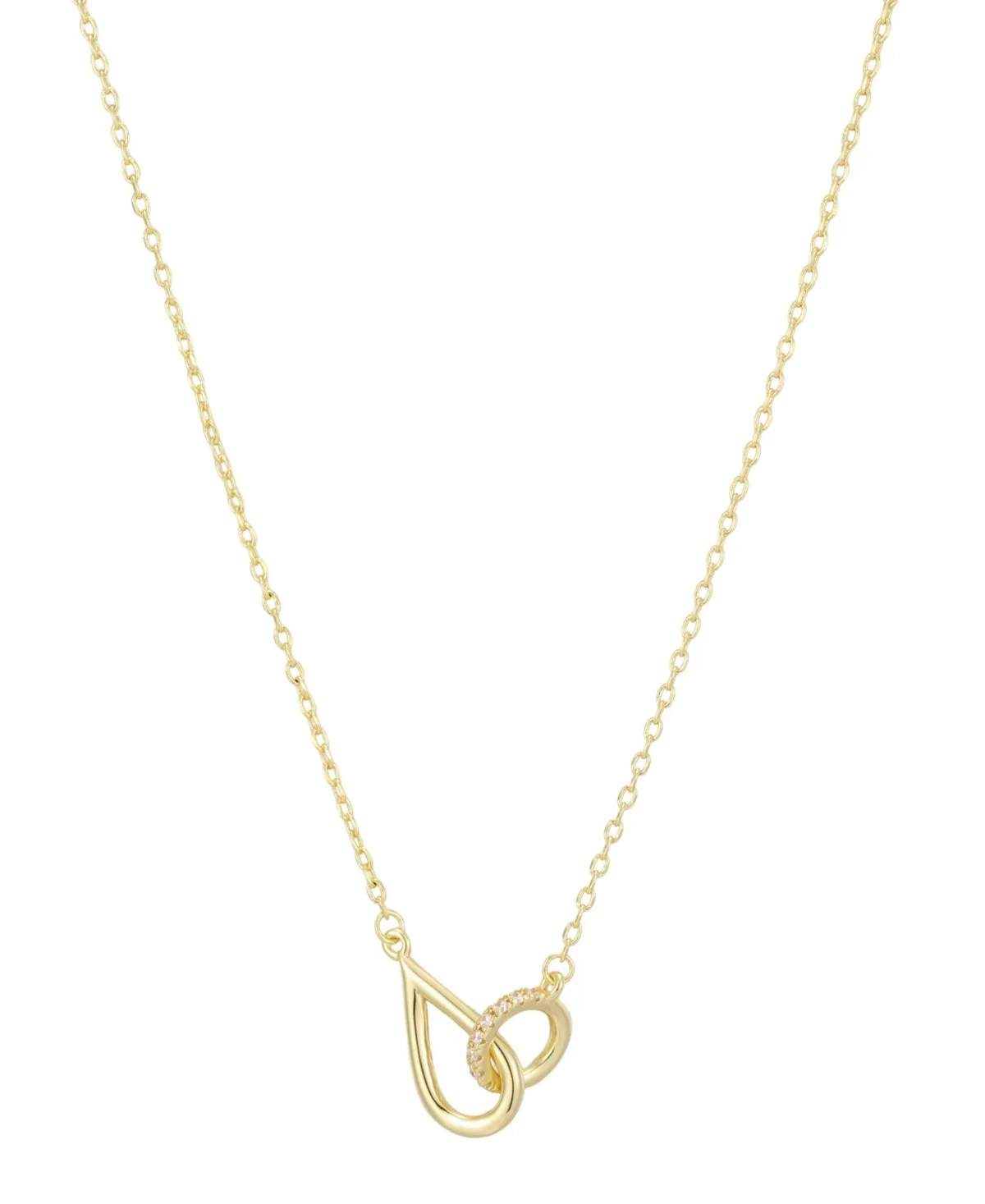 Cubic Zirconia Pear Gold-Tone Necklace