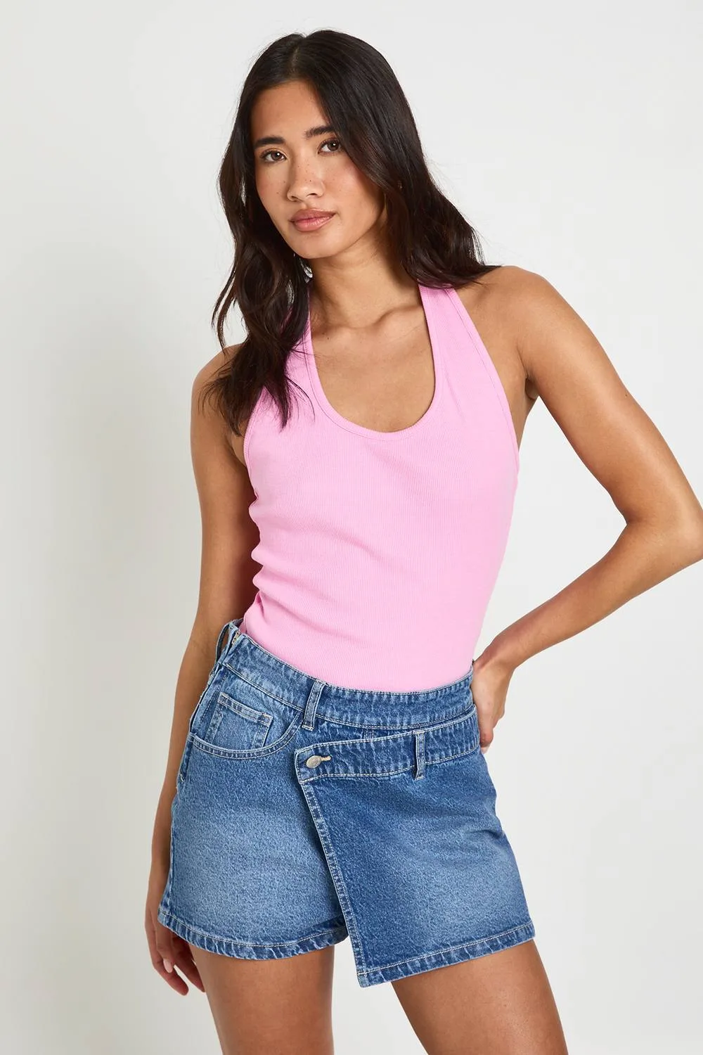 Denim Skort by boohoo