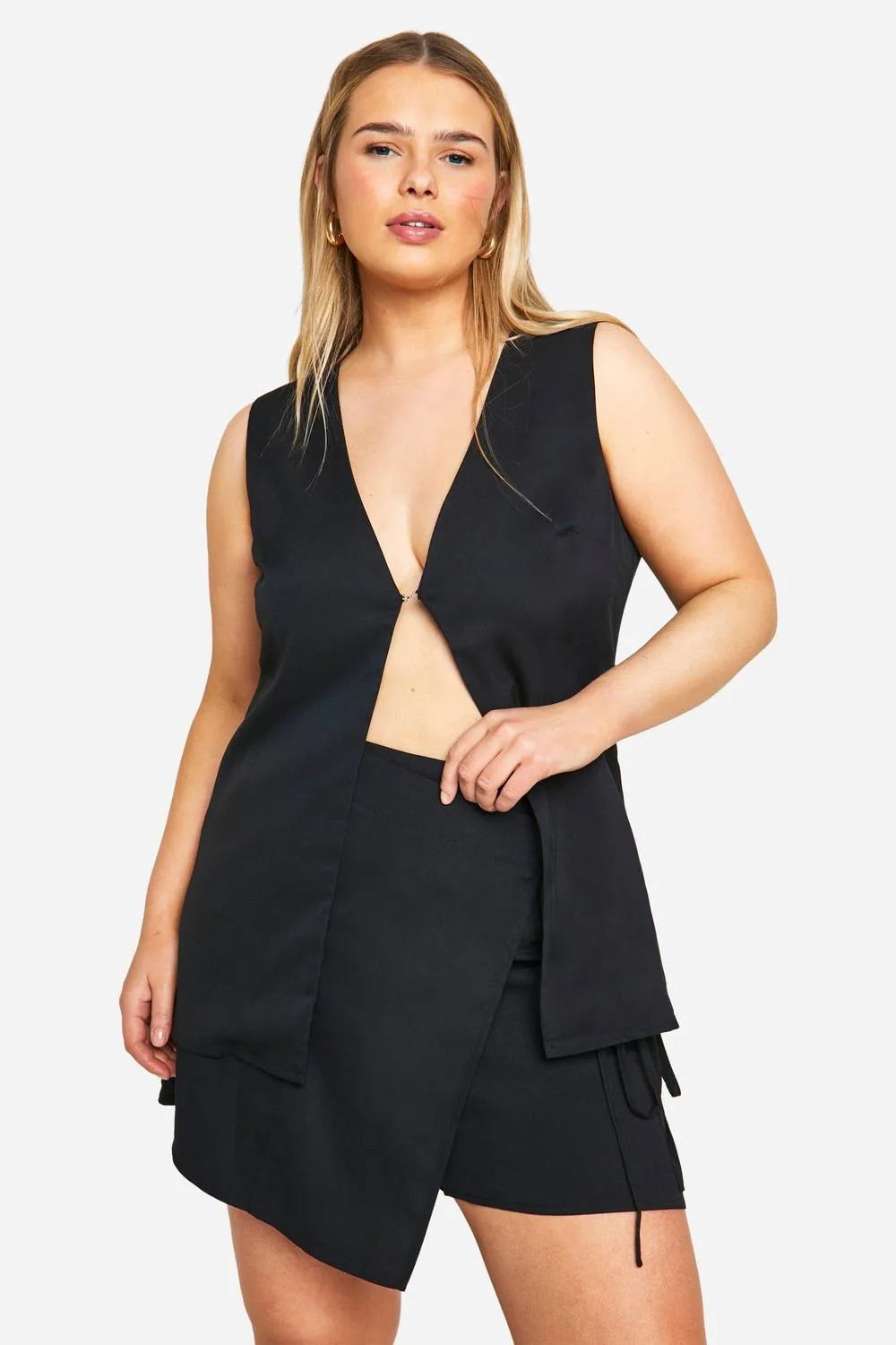 Hook & Eye Waistcoat & Skort Co-Ord by boohoo