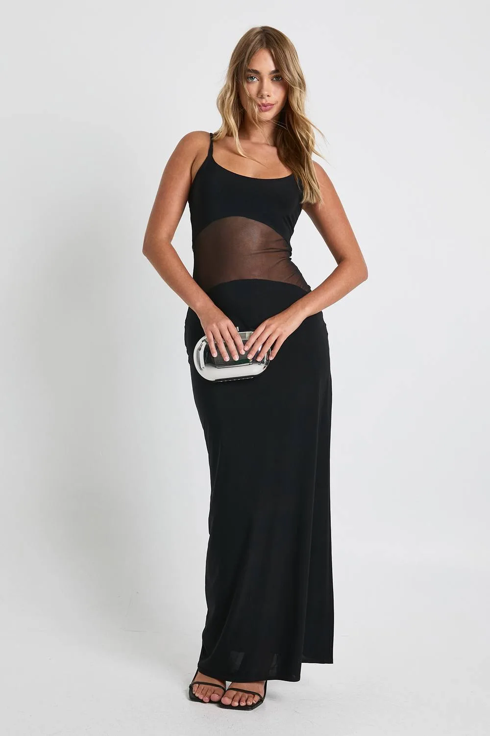Mesh Sheer Drop Waist Maxi Dress by boohoo