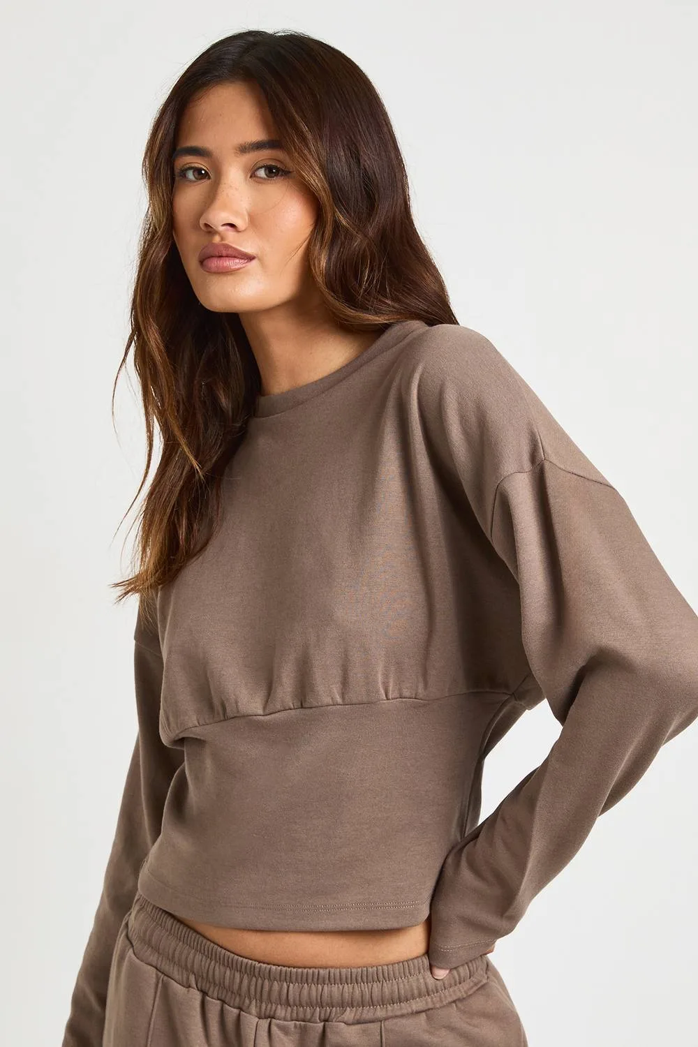 Interlock Cinched Waist Top by boohoo