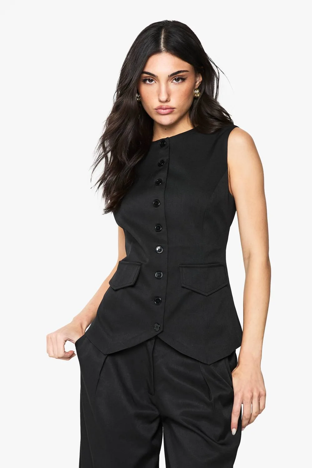 Longline Fitted Tailored Waistcoat by boohoo
