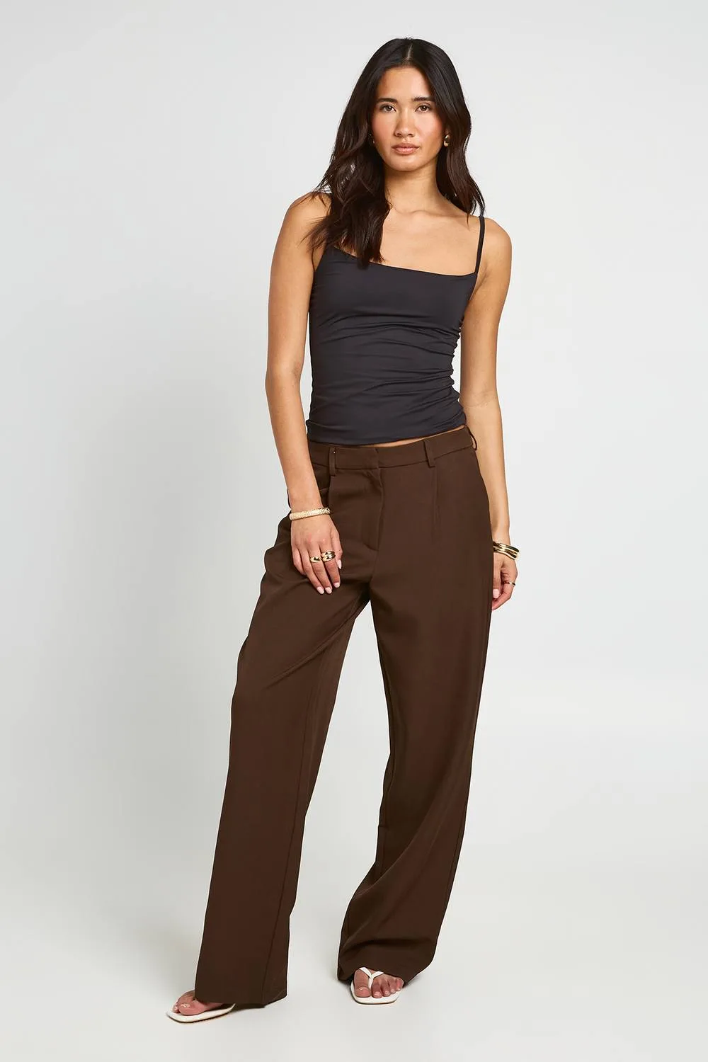 Tailored Straight Leg Trousers by boohoo
