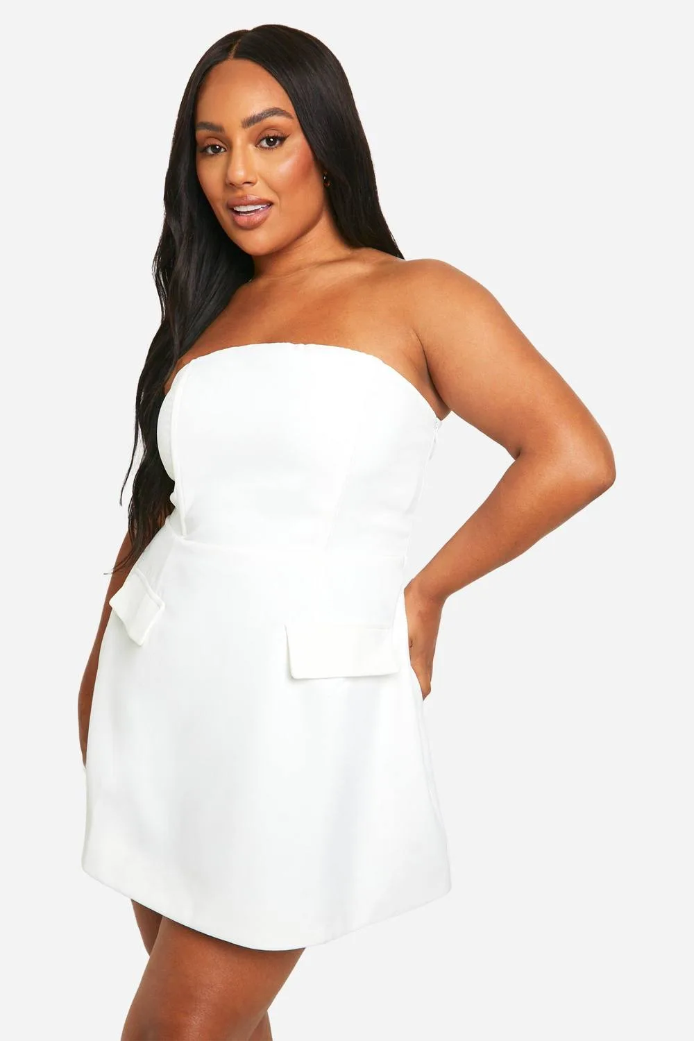 Structured Bandeau Mini Dress by boohoo