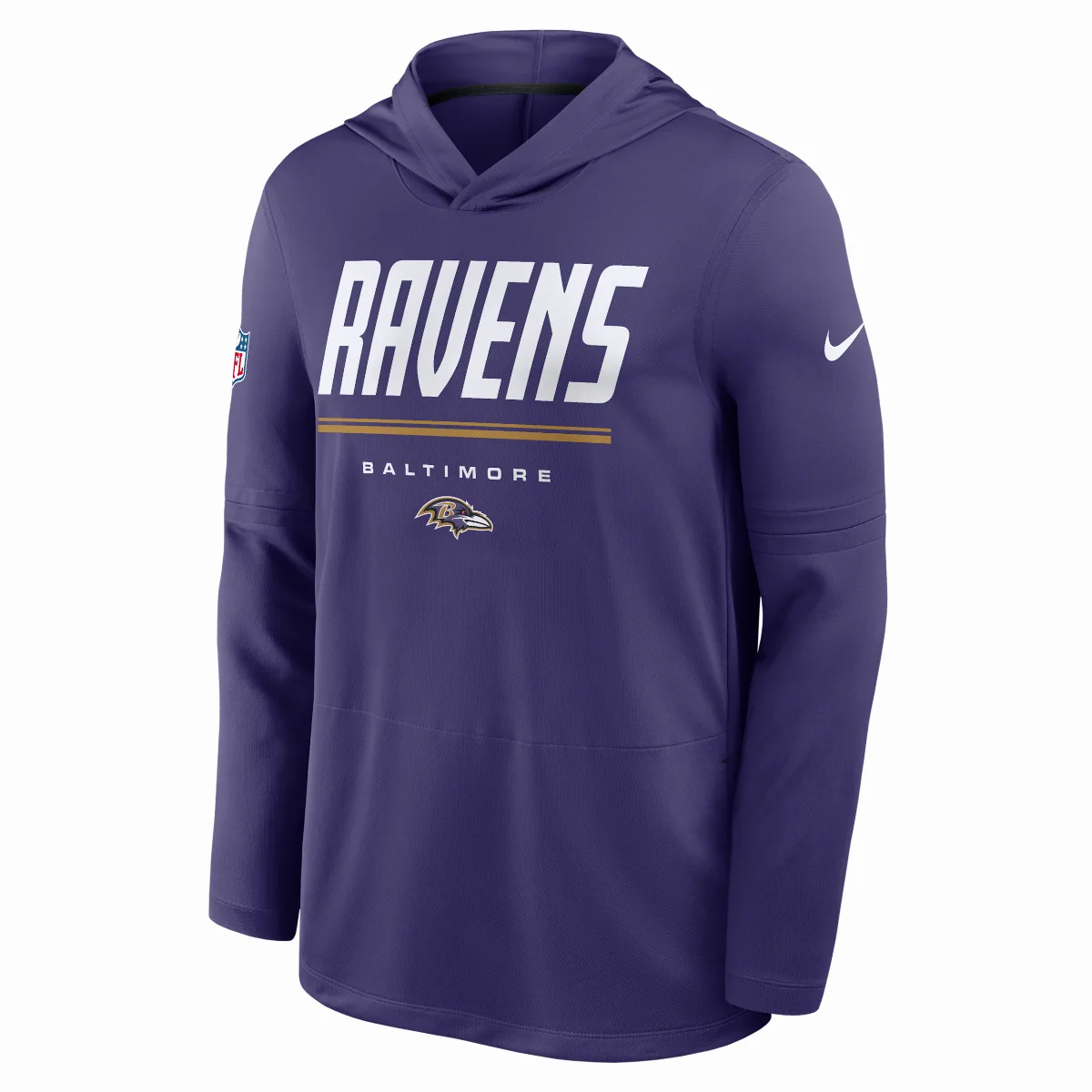 Baltimore Ravens Sideline Dri-FIT NFL Long-Sleeve Hooded Top by Nike