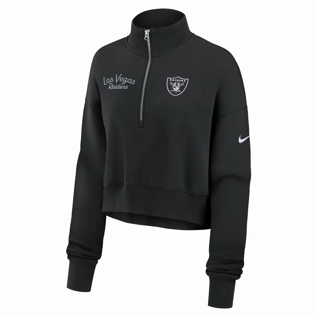 Las Vegas Raiders Phoenix NFL Cropped 1/4-Zip Crew by Nike