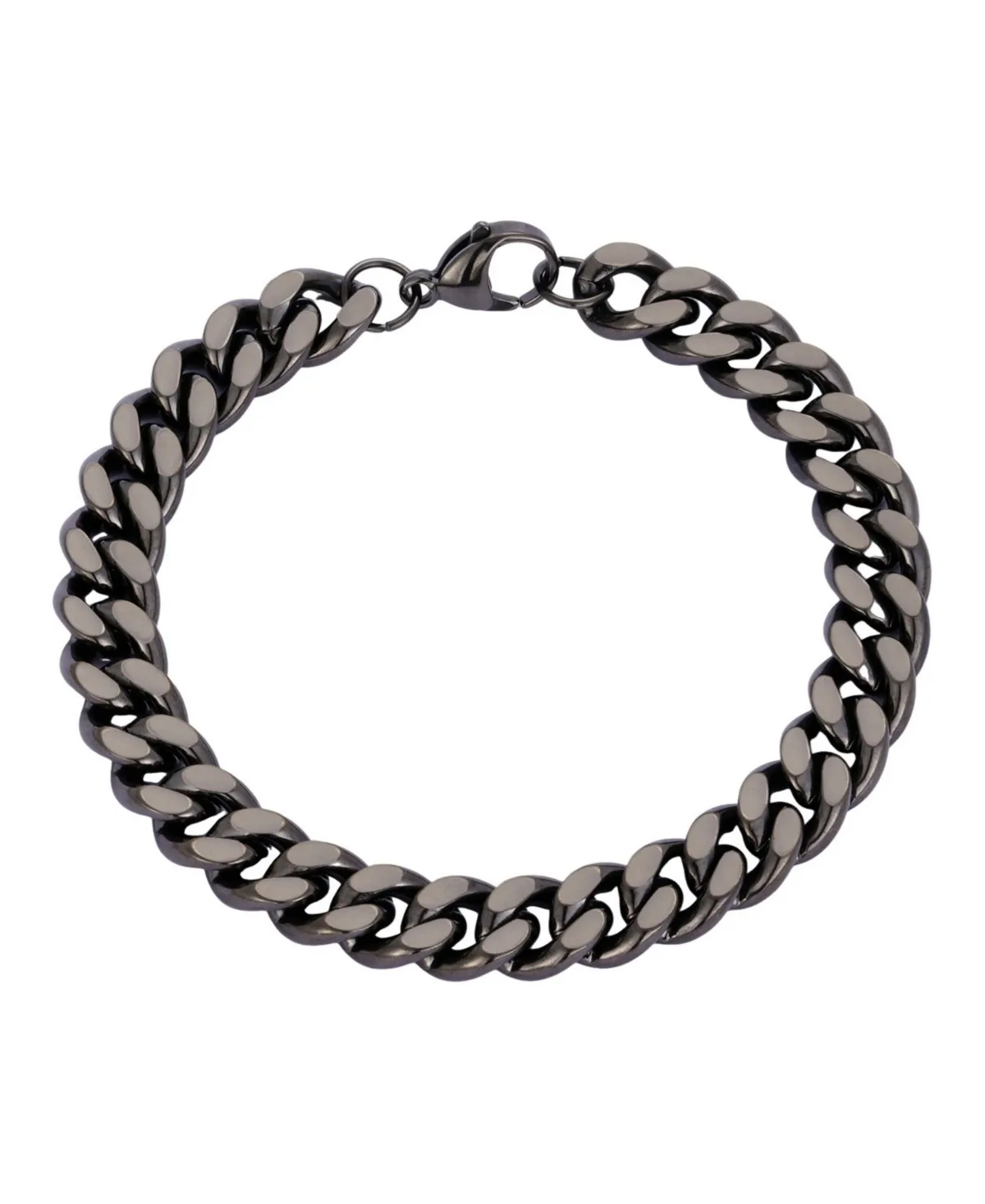 Silver-Tone Stainless Steel Curb Bracelet