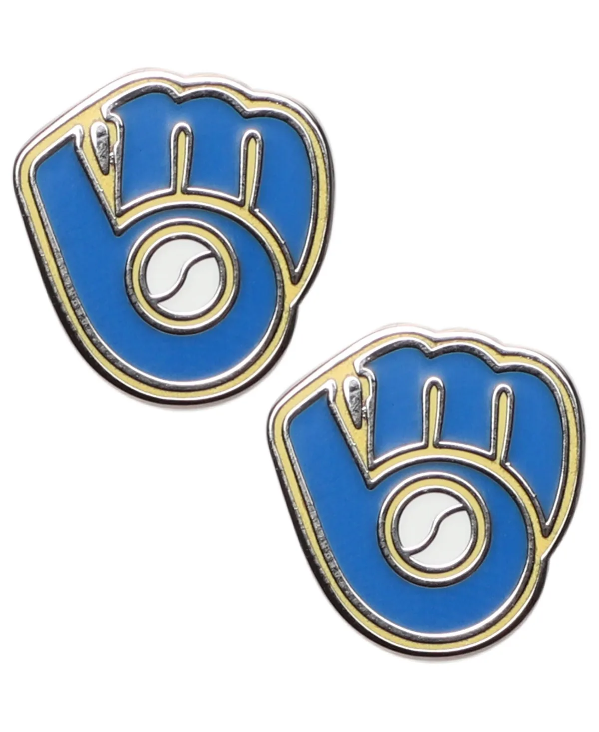 Silver-Tone Milwaukee Brewers Stud Earrings by WinCraft