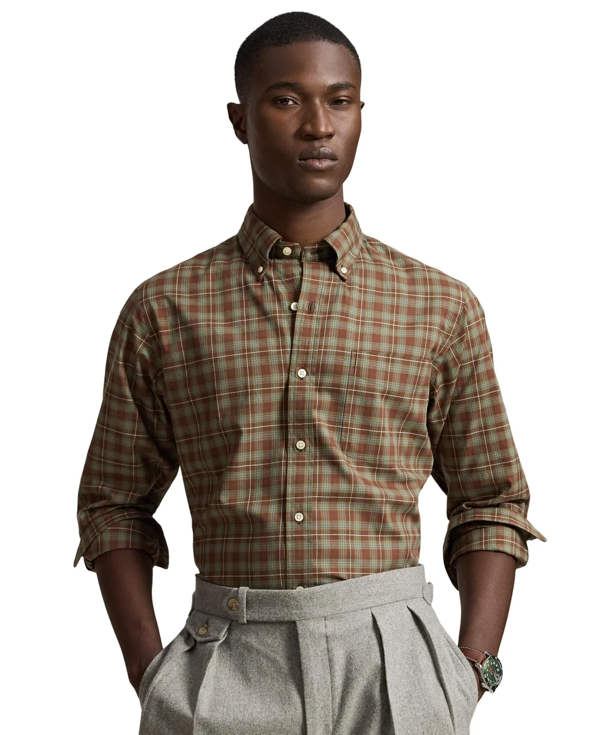 Classic-Fit Plaid Twill Dress Shirt by Polo Ralph Lauren