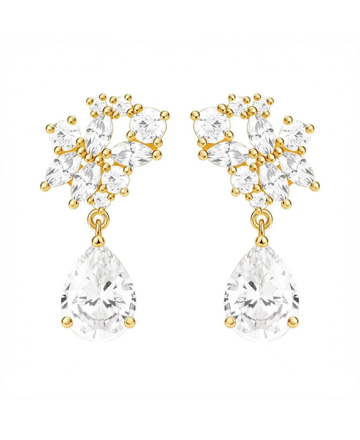 Starlight Drop Crystal Teardrop Earrings