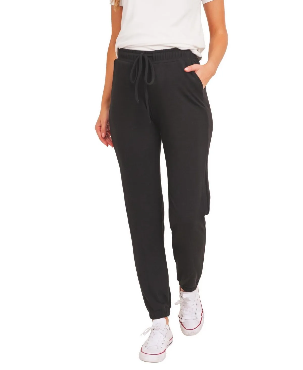 Maternity Two-Tone Brushed-Terry Full-Belly Jogger Pants
