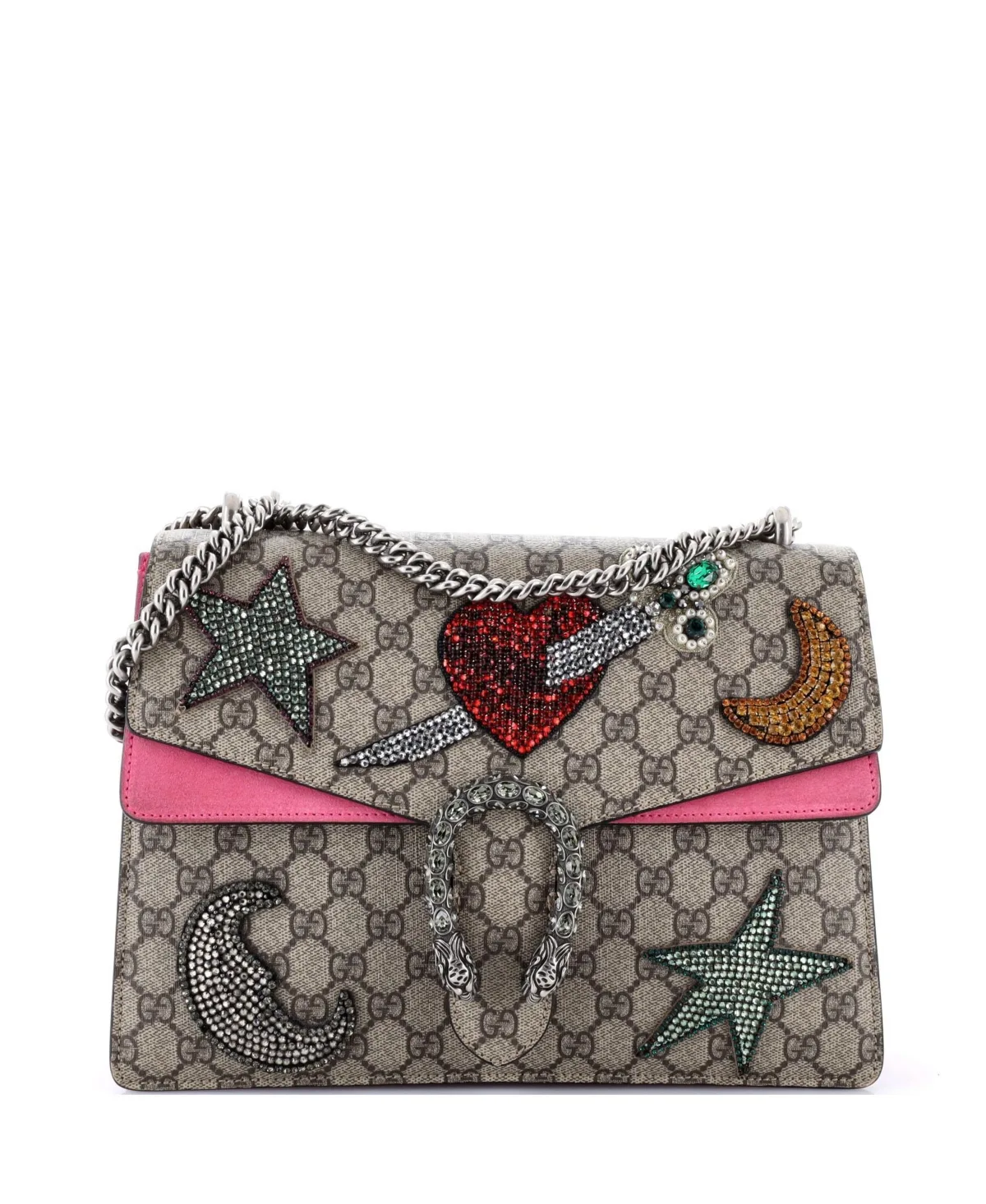Pre-Owned Gucci Medium Dionysus Bag Embellished Gg Coated Canvas by Gucci