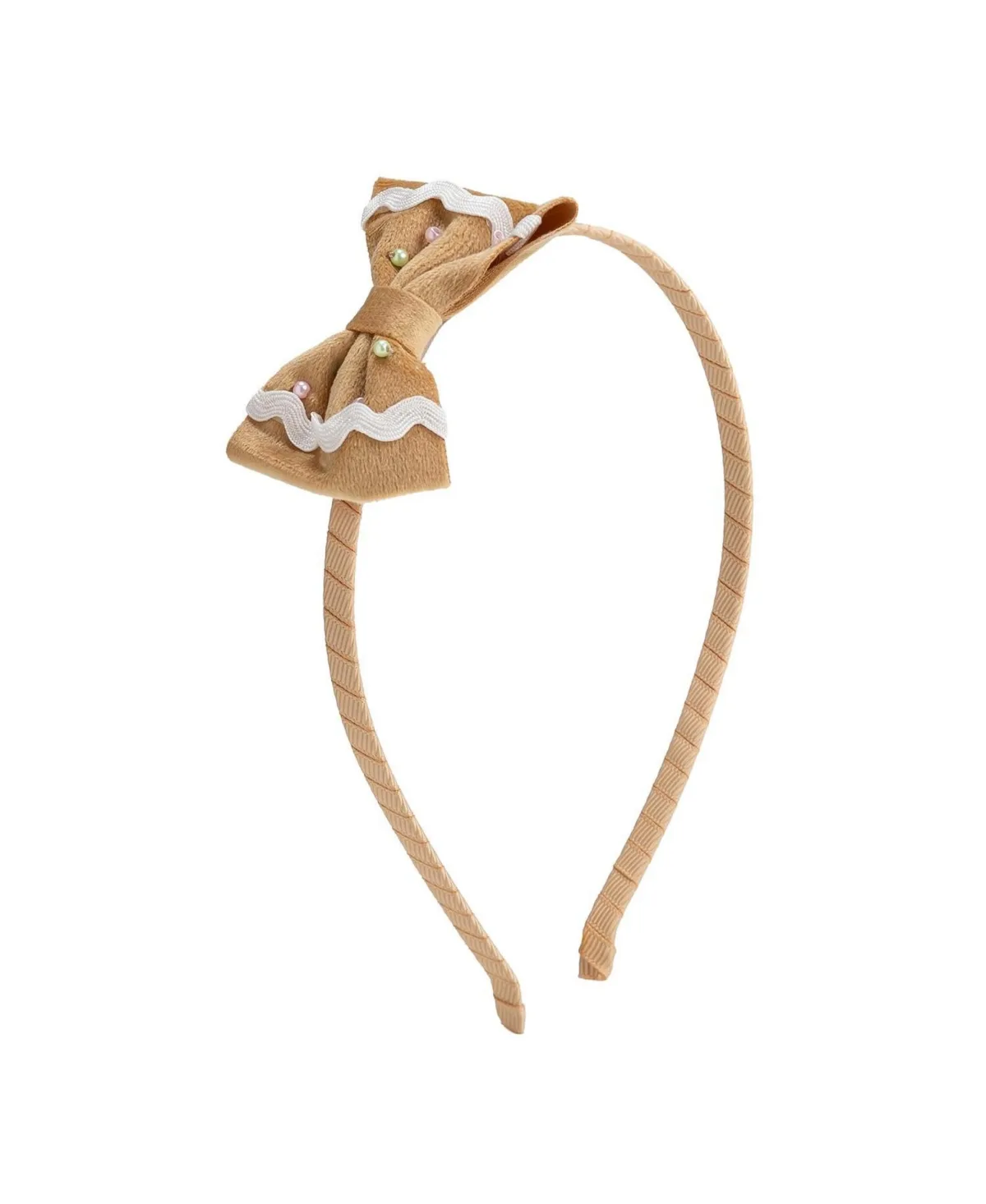 Gingerbread Velvet Bow Headband by Sweet Wink