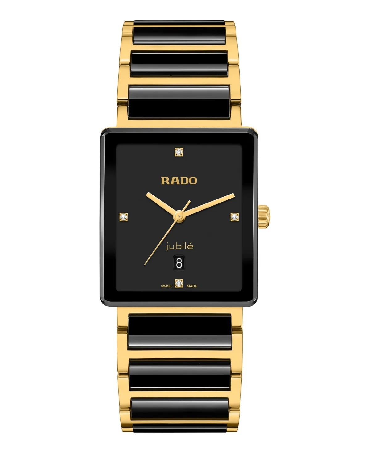 Swiss Quartz Integral Diamonds Black Ceramic Watch 31.5mm by Rado