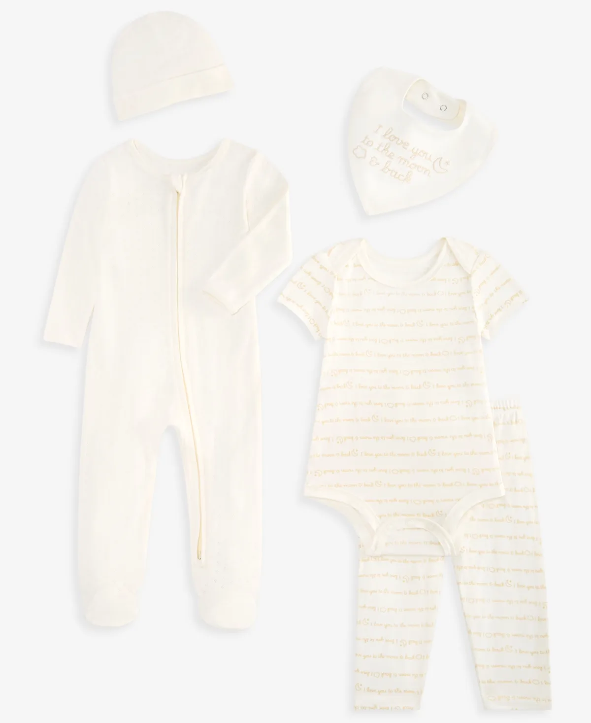 Hat, Bib, Coverall, Bodysuit and Pants, 5-Piece Set by First Impressions