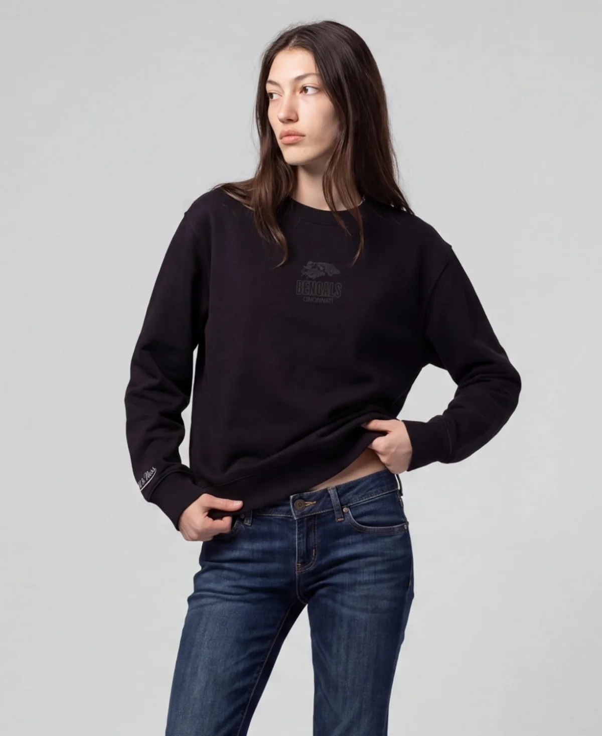 Core Essentials Cincinnati Bengals Graphic Dropped-Shoulder Sweatshirt by Mitchell & Ness