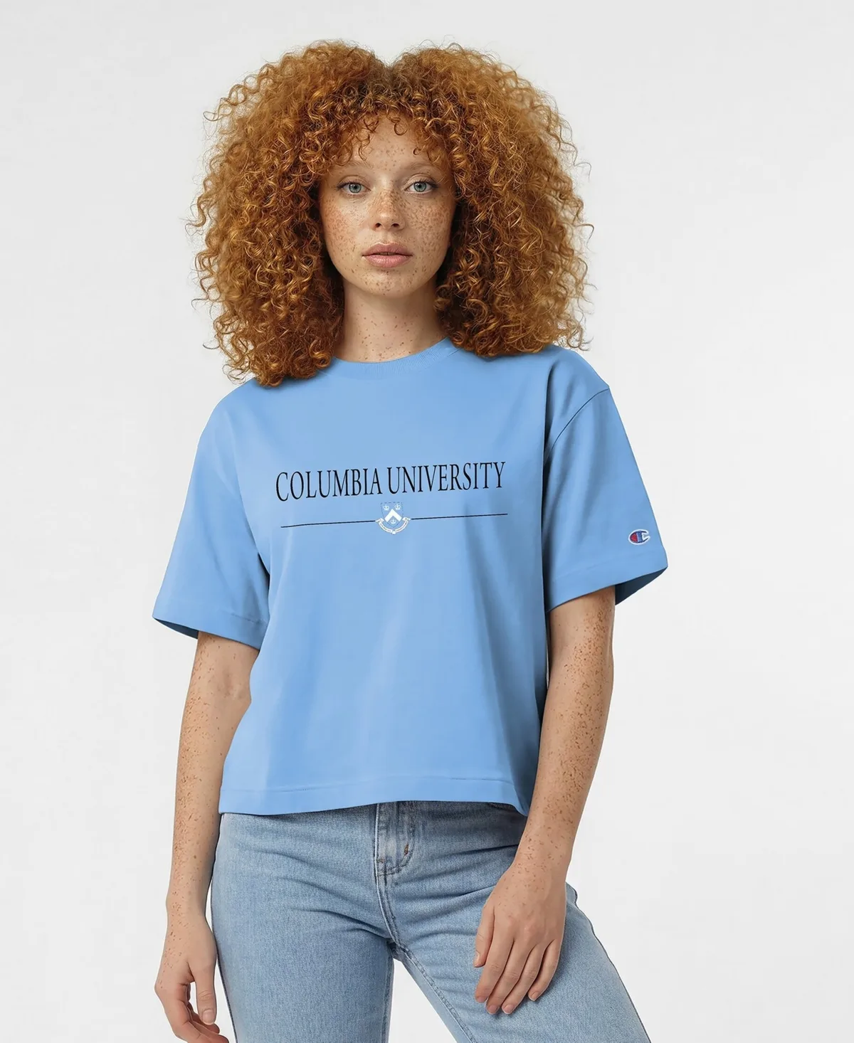 Waist Length Wordmark Graphic Crewneck Short-Sleeve T-Shirt by Champion