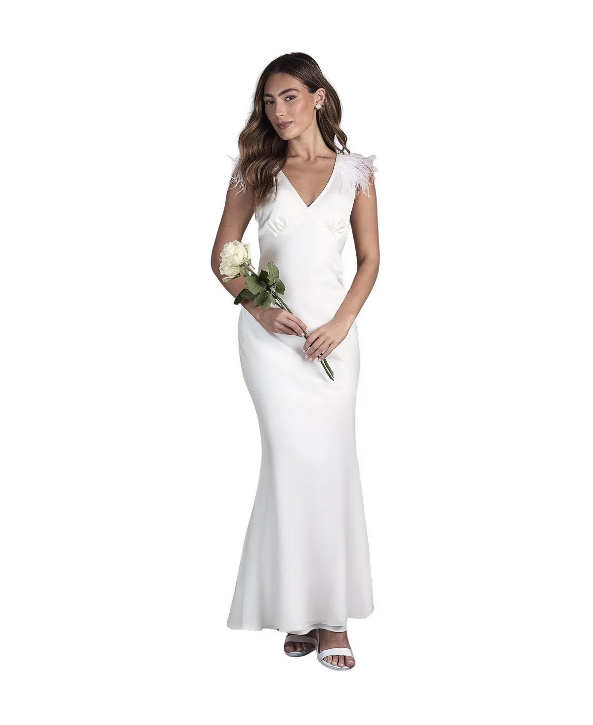 V-Neck Satin Maxi Dress by Coast