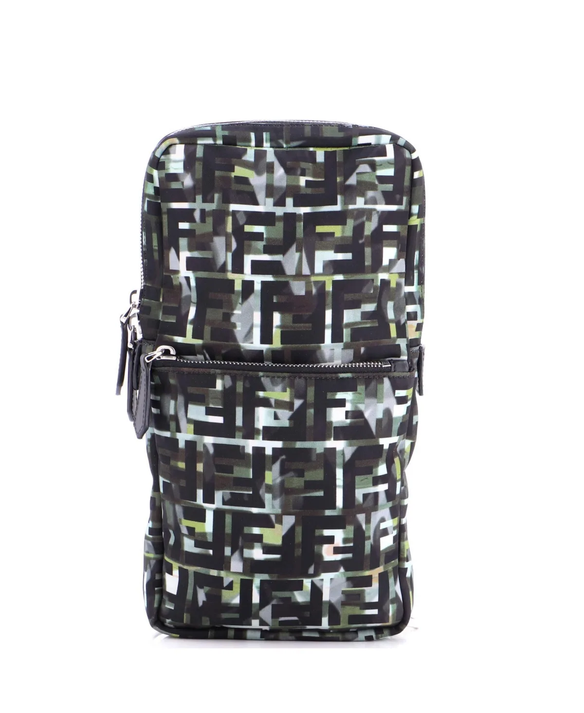 Pre-Owned Fendi Small Front Pocket Sling Bag Camouflage Zucca Nylon by FENDI