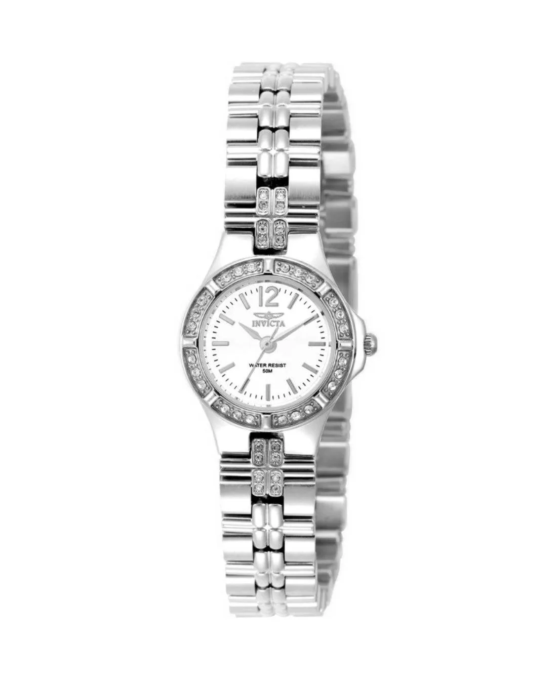 Quartz 0126 Wildflower 3 Hand Water Resistant Stainless Steel Watch, 21.5mm by Invicta