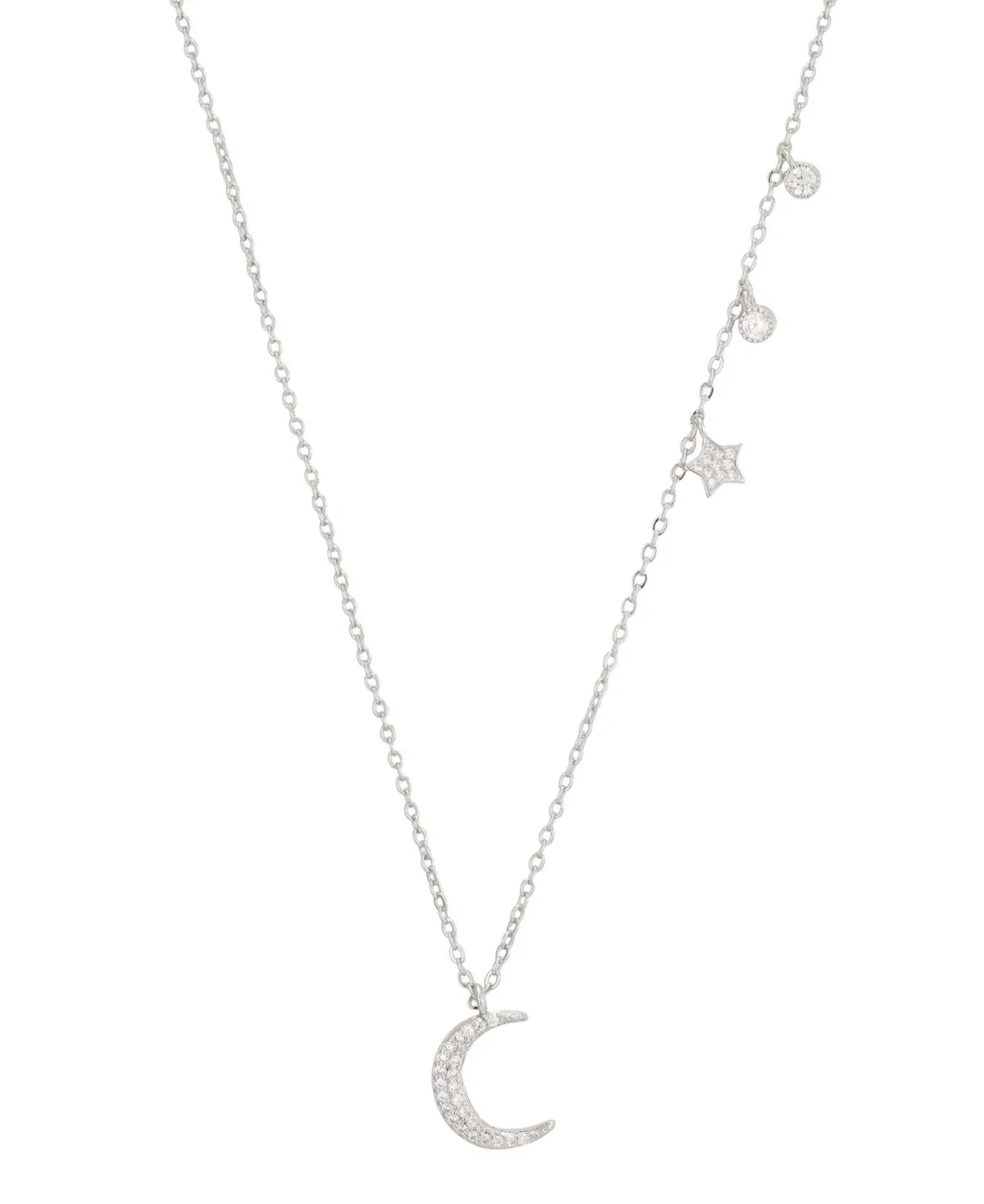 Cubic Zirconia Moon and Star Necklace by Adornia