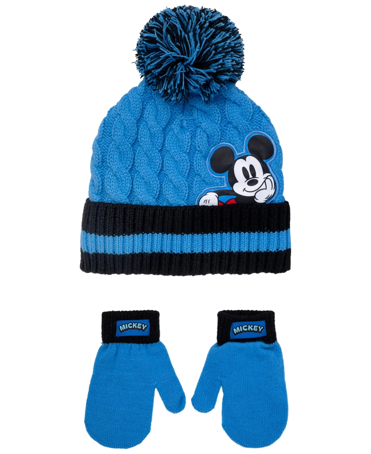 Mickey Mouse Pom-Pom Beanie Hat and Mittens, 2-Piece Set by Mickey Mouse