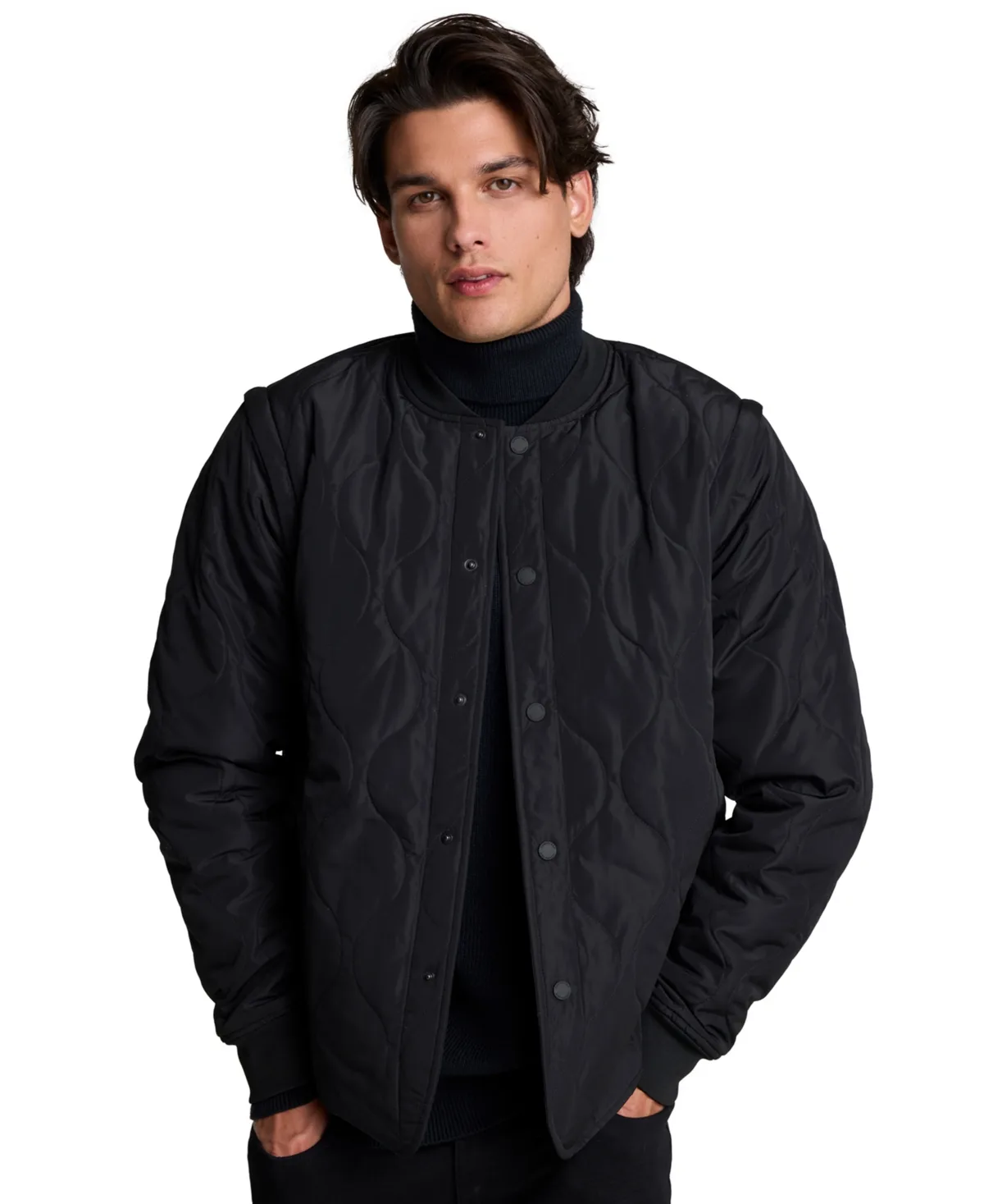 Quilted Convertible Classic-Fit Jacket by Kenneth Cole